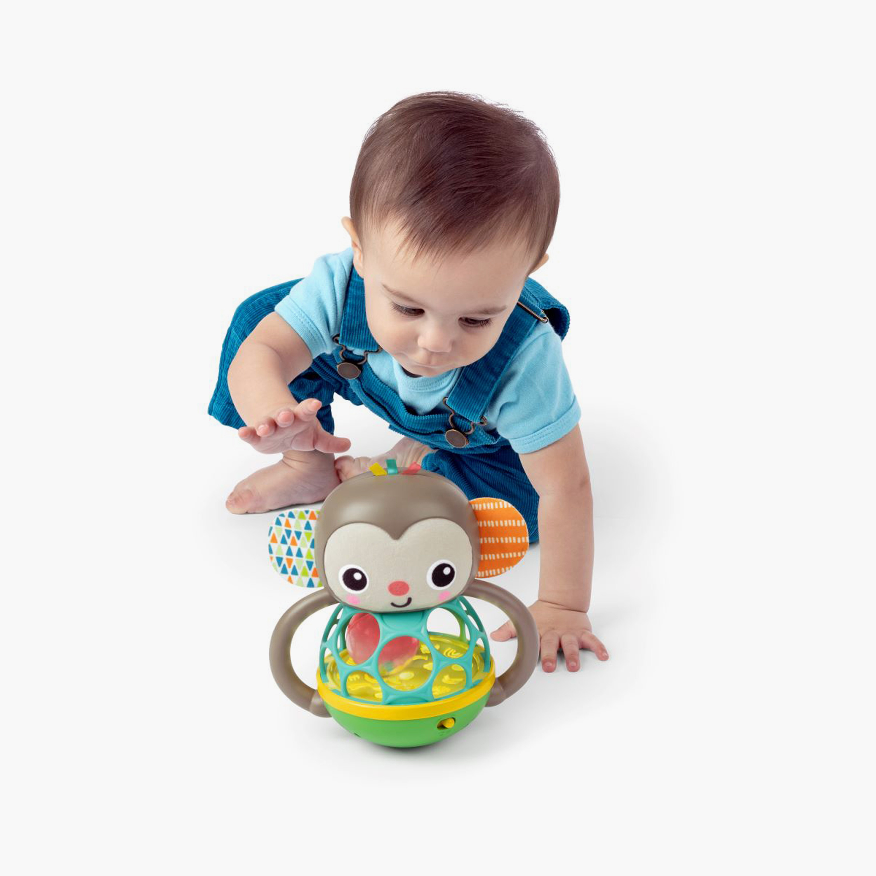 Bright Starts Grab & Giggle Musical Light-Up Rattle Toy with Easy-Grasp Oball - Monkey - 6 Months+-toys-babyandtoddlertoys-rattlesandteethers-image-6