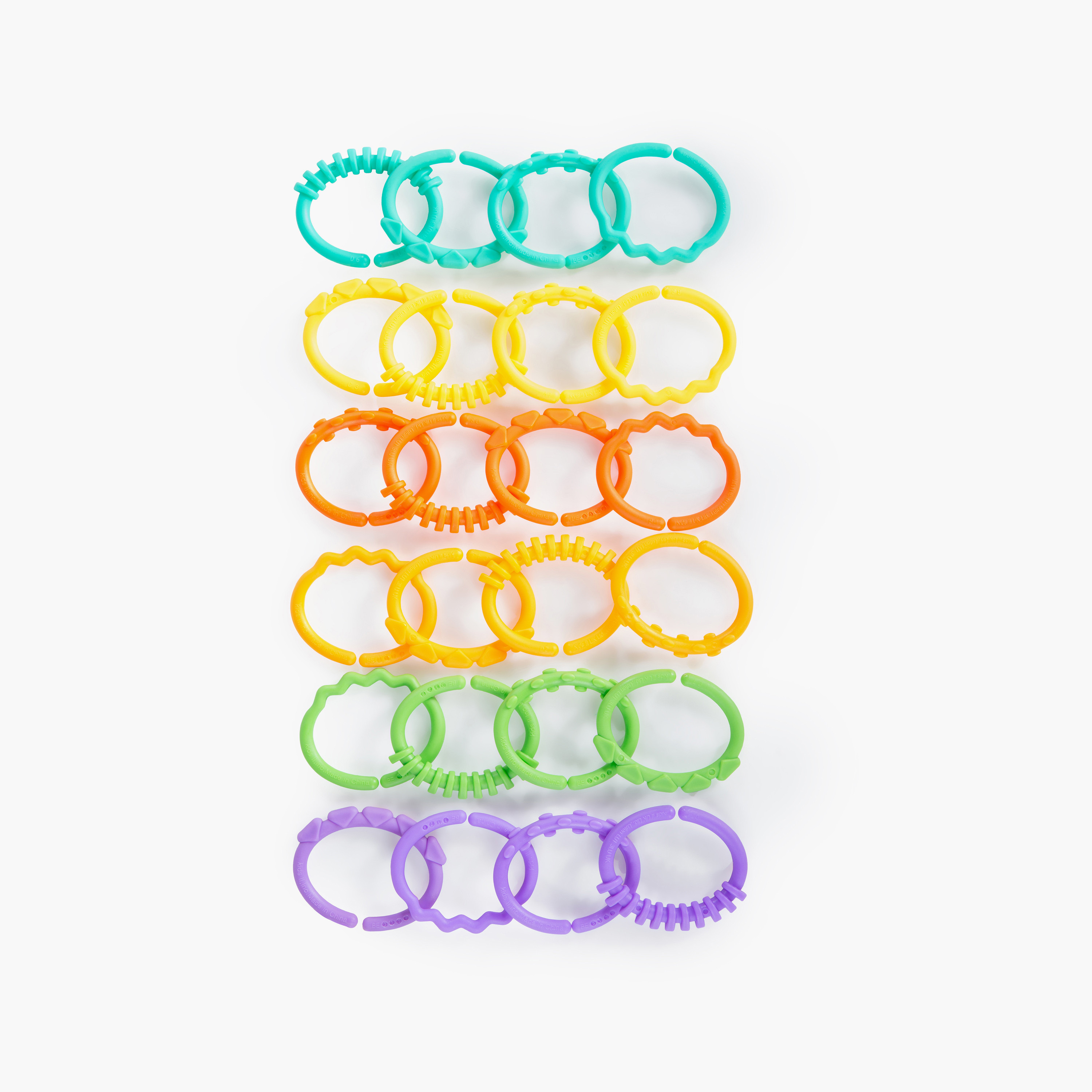 Bright Starts 24-Piece BPA Free Lots of Links Ring Toys - Multicolour - 0 Months+-toys-babyandtoddlertoys-strollertoys-image-1
