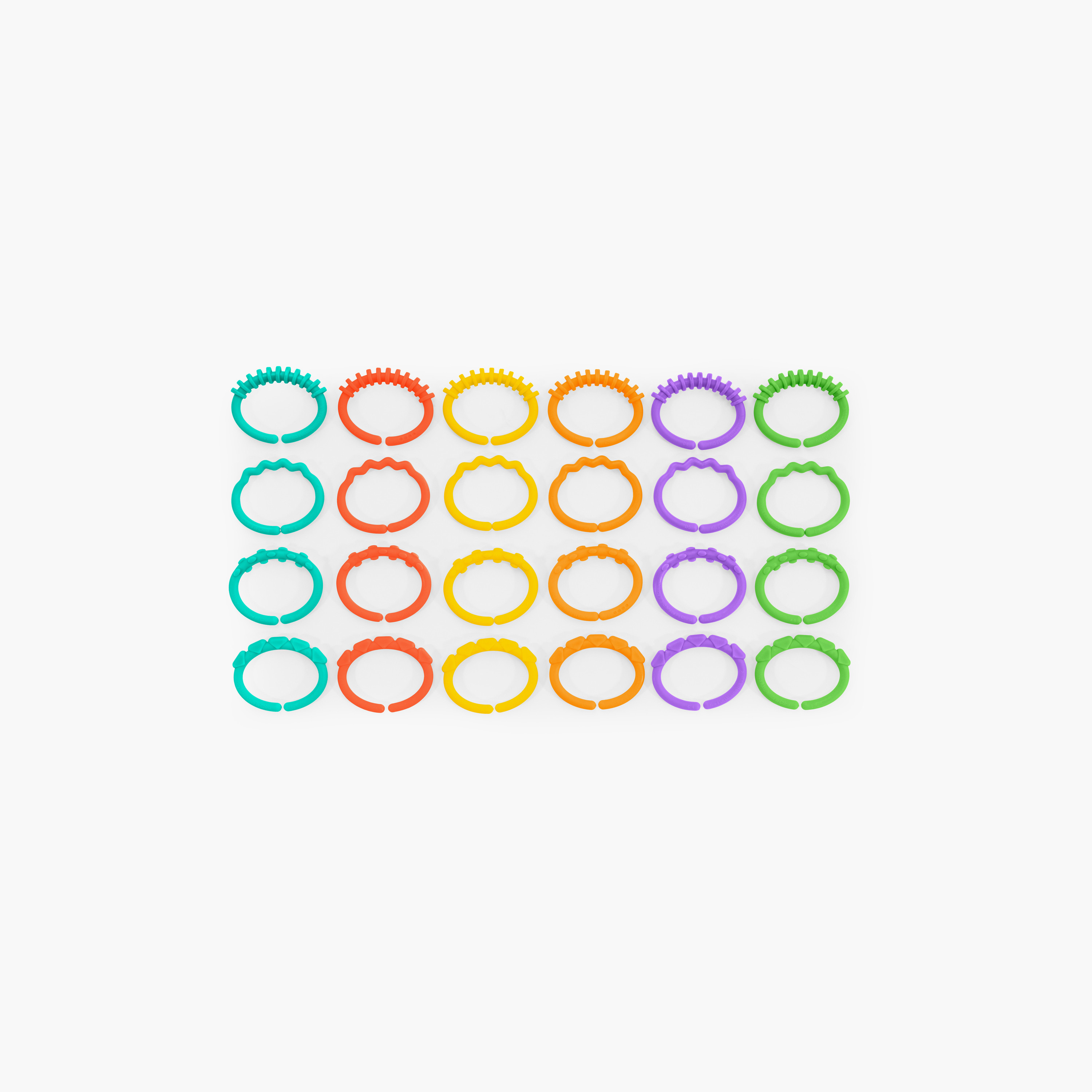 Bright Starts 24-Piece BPA Free Lots of Links Ring Toys - Multicolour - 0 Months+-toys-babyandtoddlertoys-strollertoys-image-6