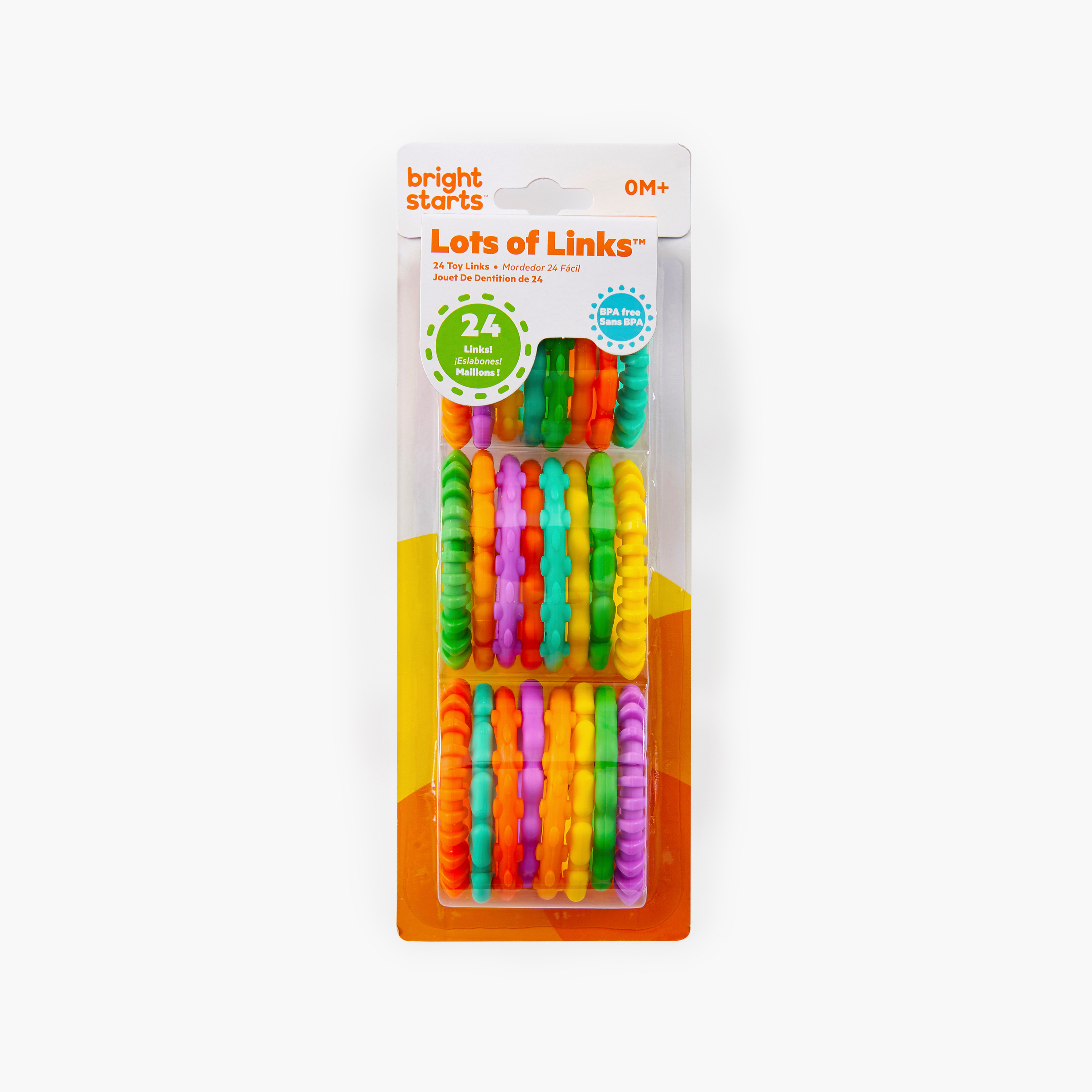 Bright Starts 24-Piece BPA Free Lots of Links Ring Toys - Multicolour - 0 Months+-toys-babyandtoddlertoys-strollertoys-image-7