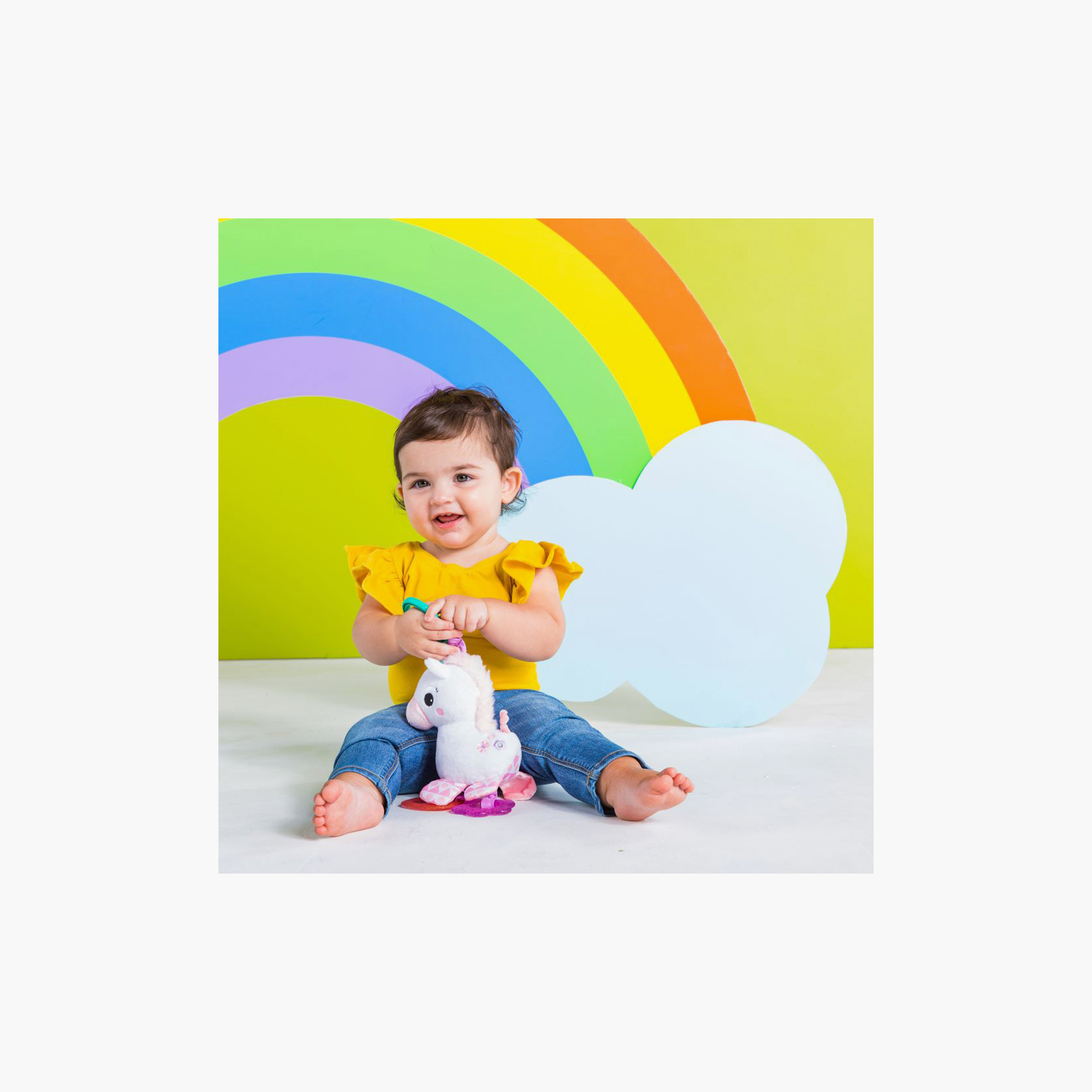 Bright Starts Sparkle & Shine On-the-Go Teething Plush Toy - Unicorn - 0-36 Months-toys-babyandtoddlertoys-rattlesandteethers-image-2
