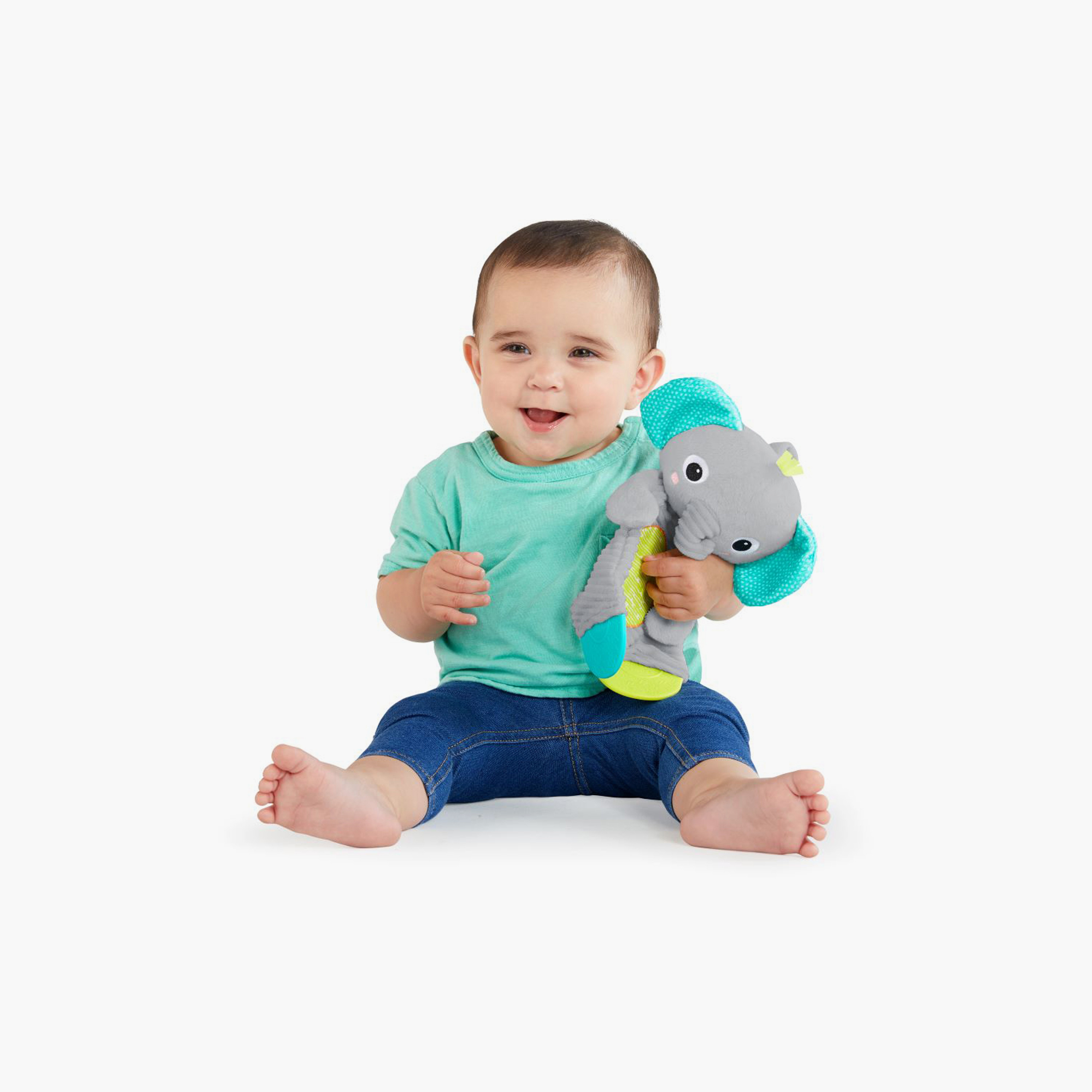 Bright Starts Snuggle & Teethe BPA-free Crinkle Teething Plush Toy - Elephant - 0-36 Months-toys-babyandtoddlertoys-rattlesandteethers-image-2