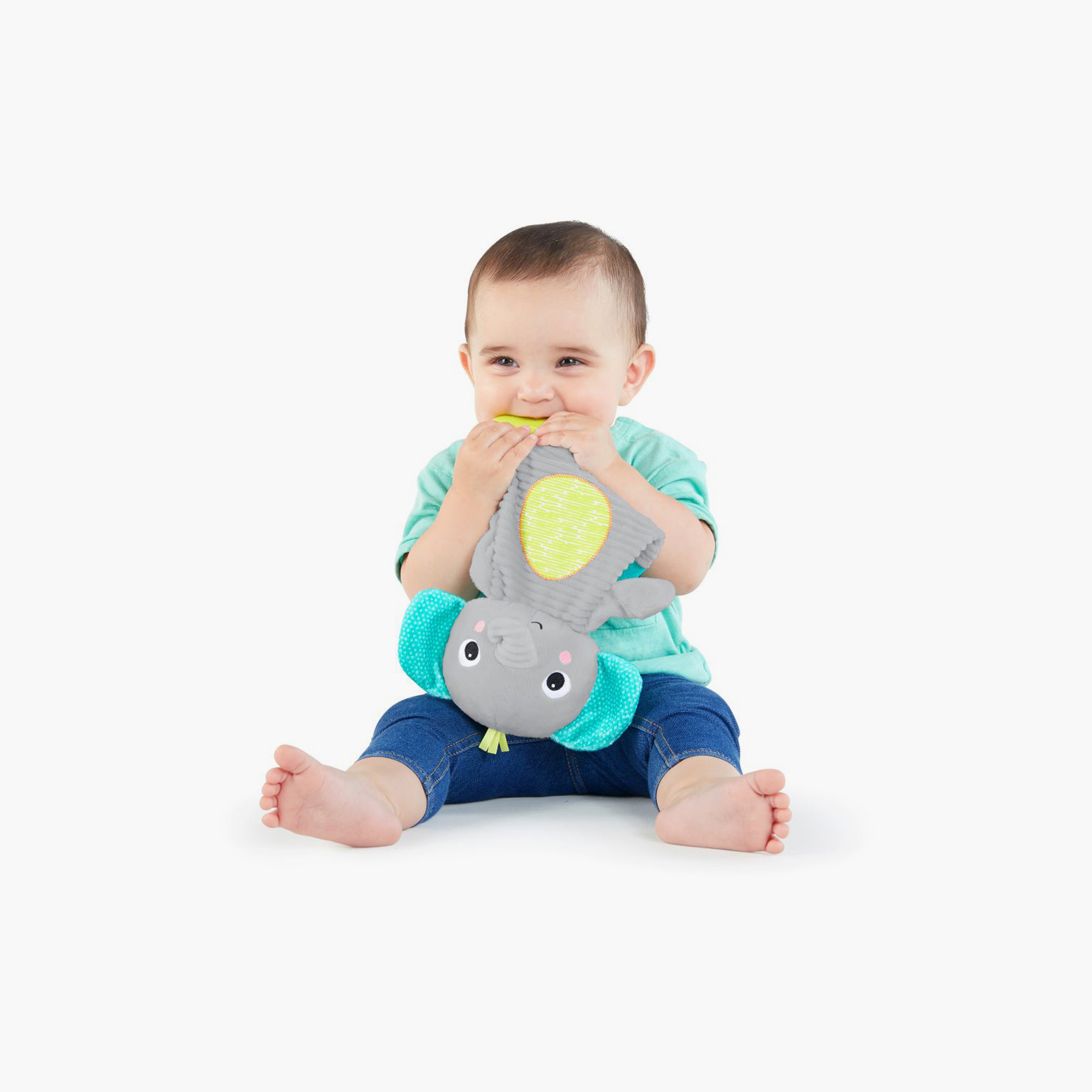 Bright Starts Snuggle & Teethe BPA-free Crinkle Teething Plush Toy - Elephant - 0-36 Months-toys-babyandtoddlertoys-rattlesandteethers-image-5