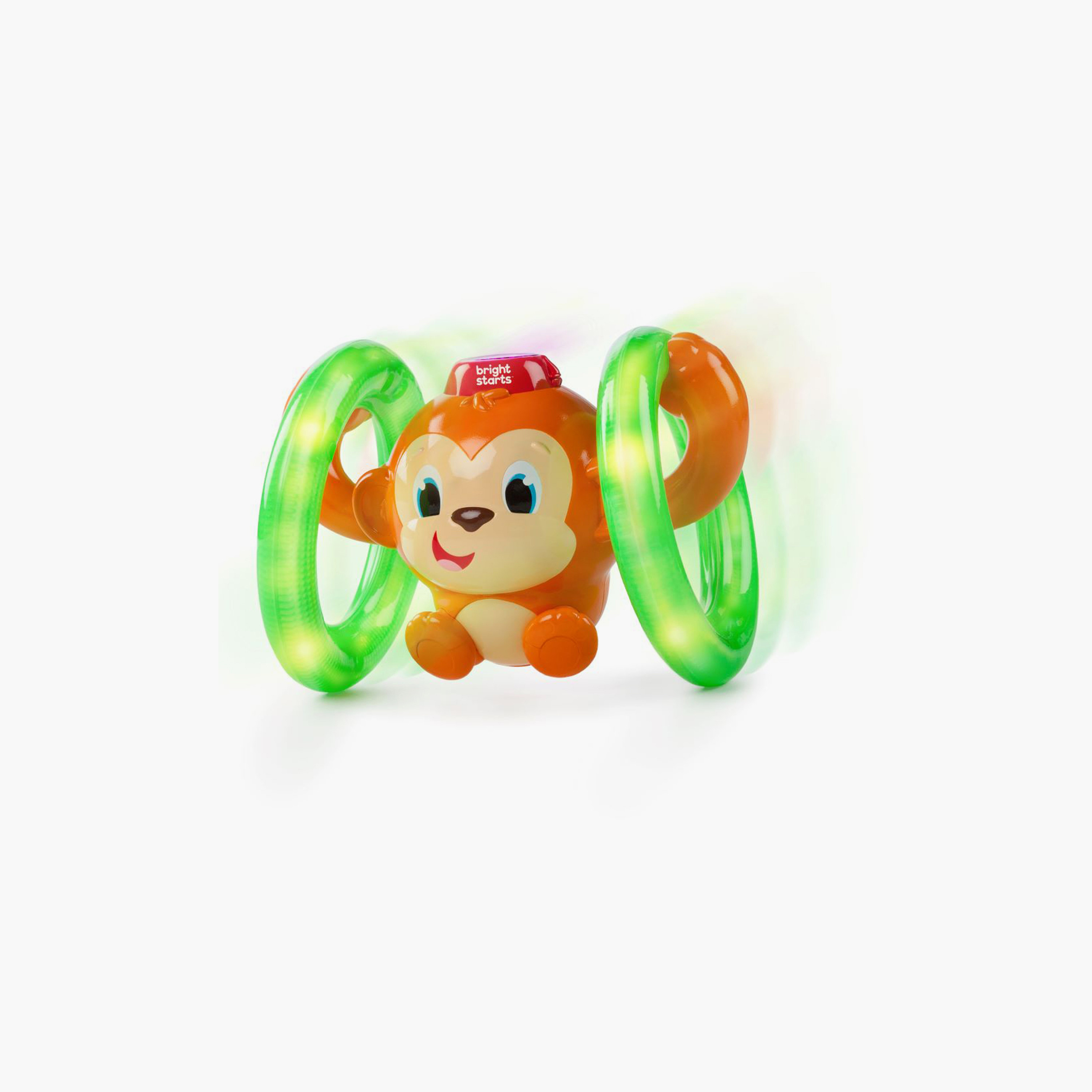 Bright Starts Roll & Glow Monkey Crawling Baby Toy with Lights and Sounds - 6 Months+-toys-babyandtoddlertoys-lightsandmusicaltoys-image-1