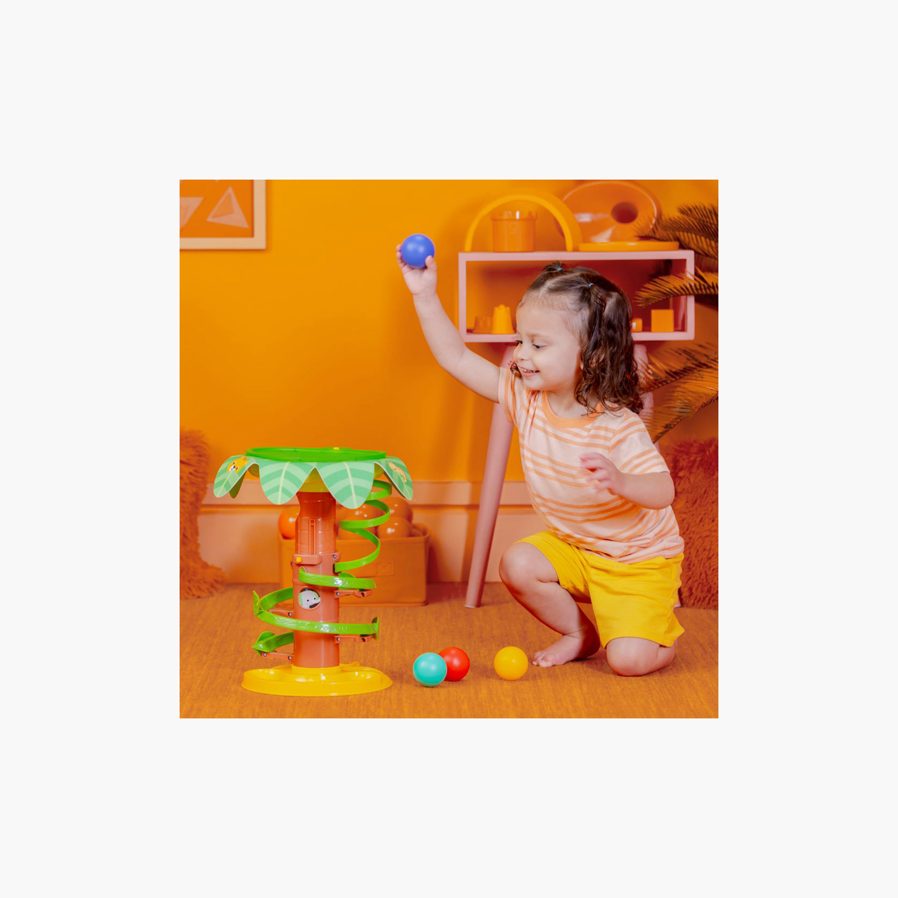 Bright Starts Tropical Twirl Ball Play Toy with Lights & Music- 6 months +-toys-babyandtoddlertoys-lightsandmusicaltoys-image-2