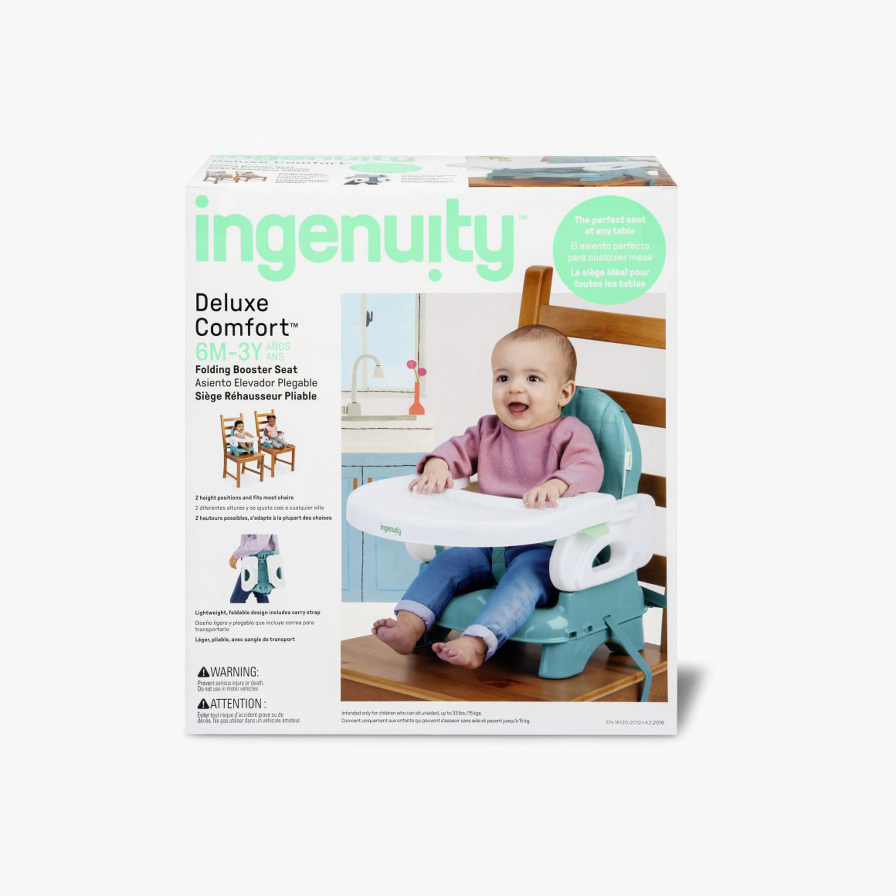 Ingenuity Deluxe Comfort Adjustable & Folding Booster Seat - 6 Months to 3 Years-baby-feeding-highchairsandboosters-image-7