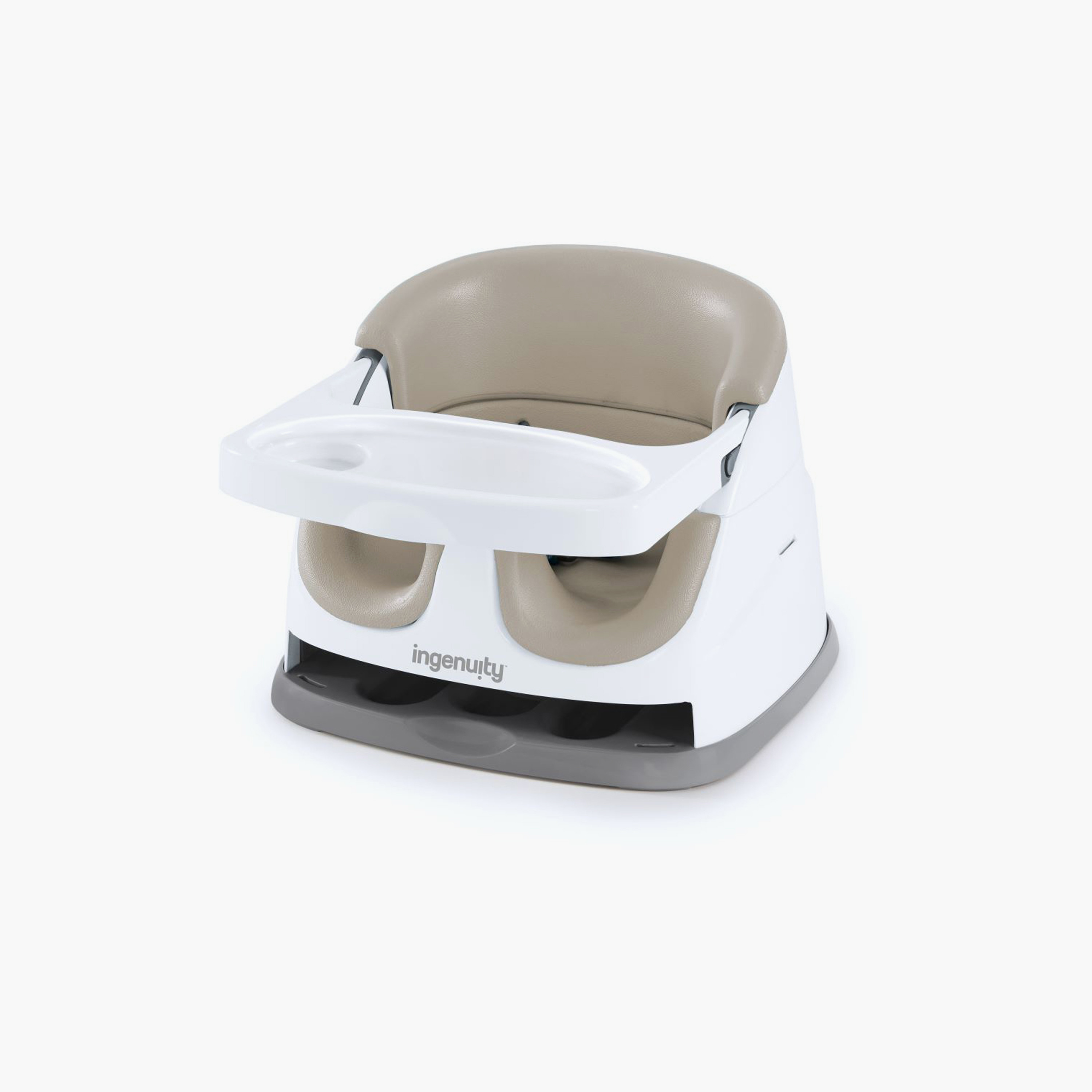 Ingenuity Baby Base 2-in-1 Booster Feeding & Floor Seat with Self-Storing Tray - Cashmere-baby-feeding-highchairsandboosters-image-1