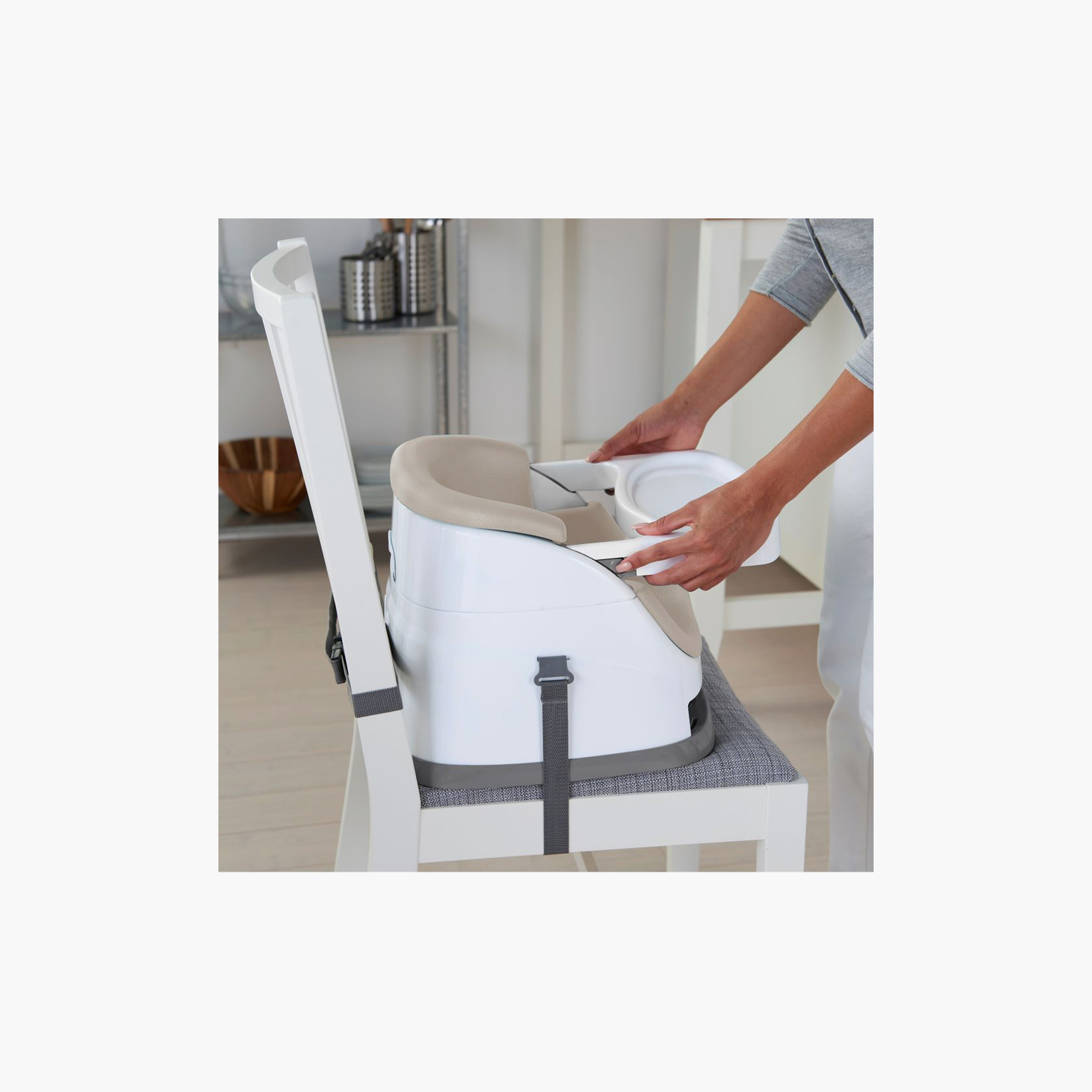 Ingenuity Baby Base 2-in-1 Booster Feeding & Floor Seat with Self-Storing Tray - Cashmere-baby-feeding-highchairsandboosters-image-4