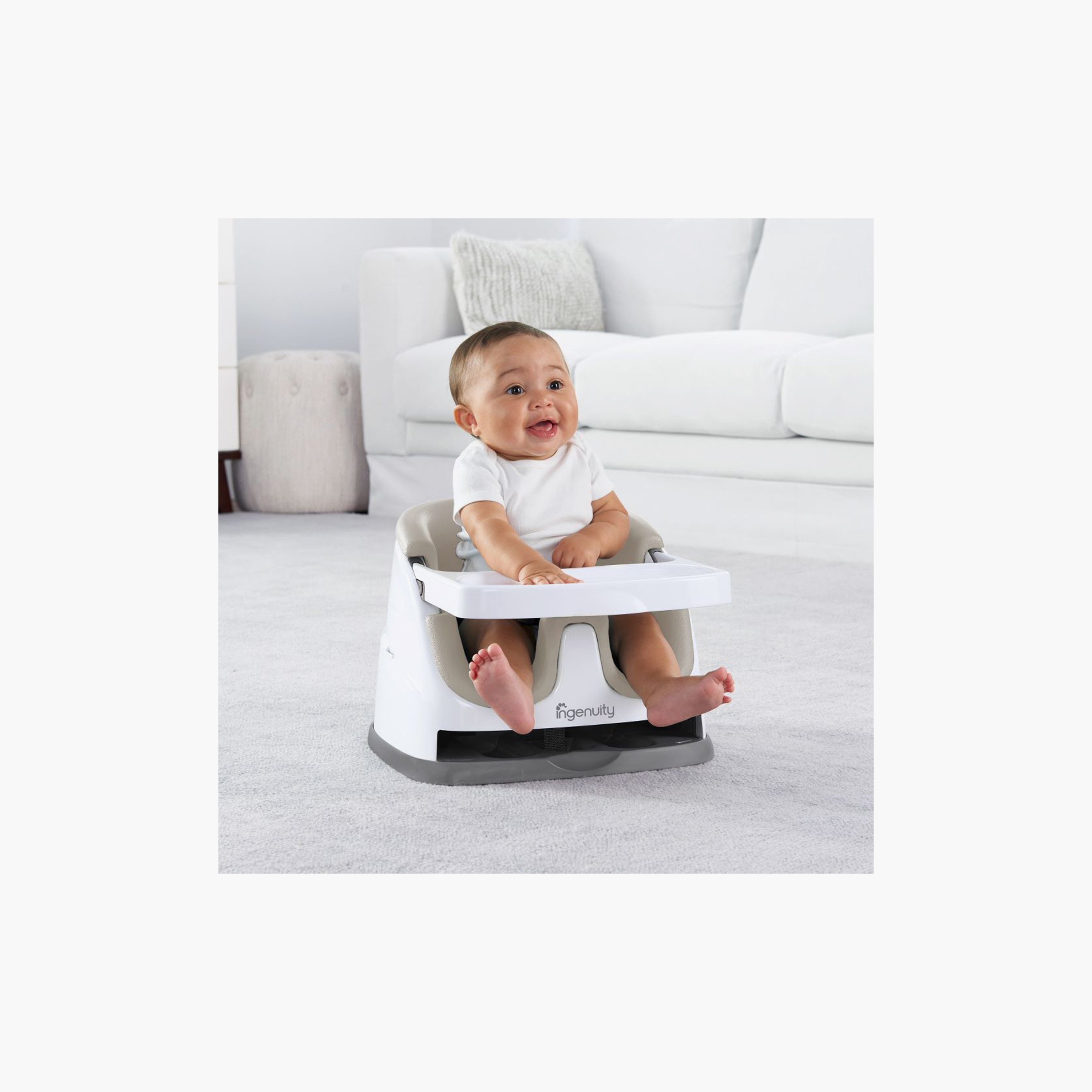 Ingenuity Baby Base 2-in-1 Booster Feeding & Floor Seat with Self-Storing Tray - Cashmere-baby-feeding-highchairsandboosters-image-6