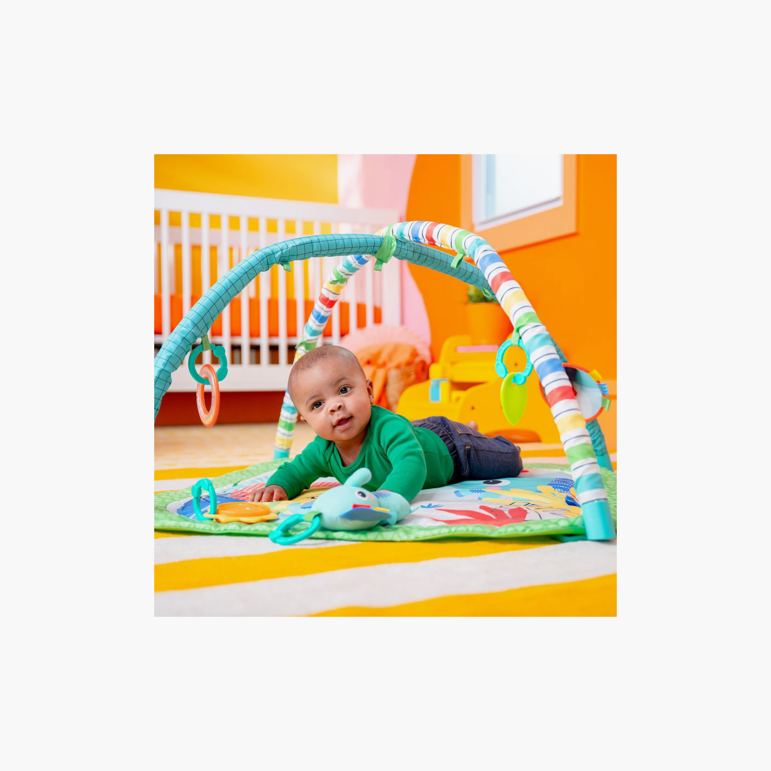 Bright Starts Wild Wiggles FoldAway Activity Gym & Play Mat with Take-Along Toys - 0-12 Months-baby-infantactivity-playgyms-image-2