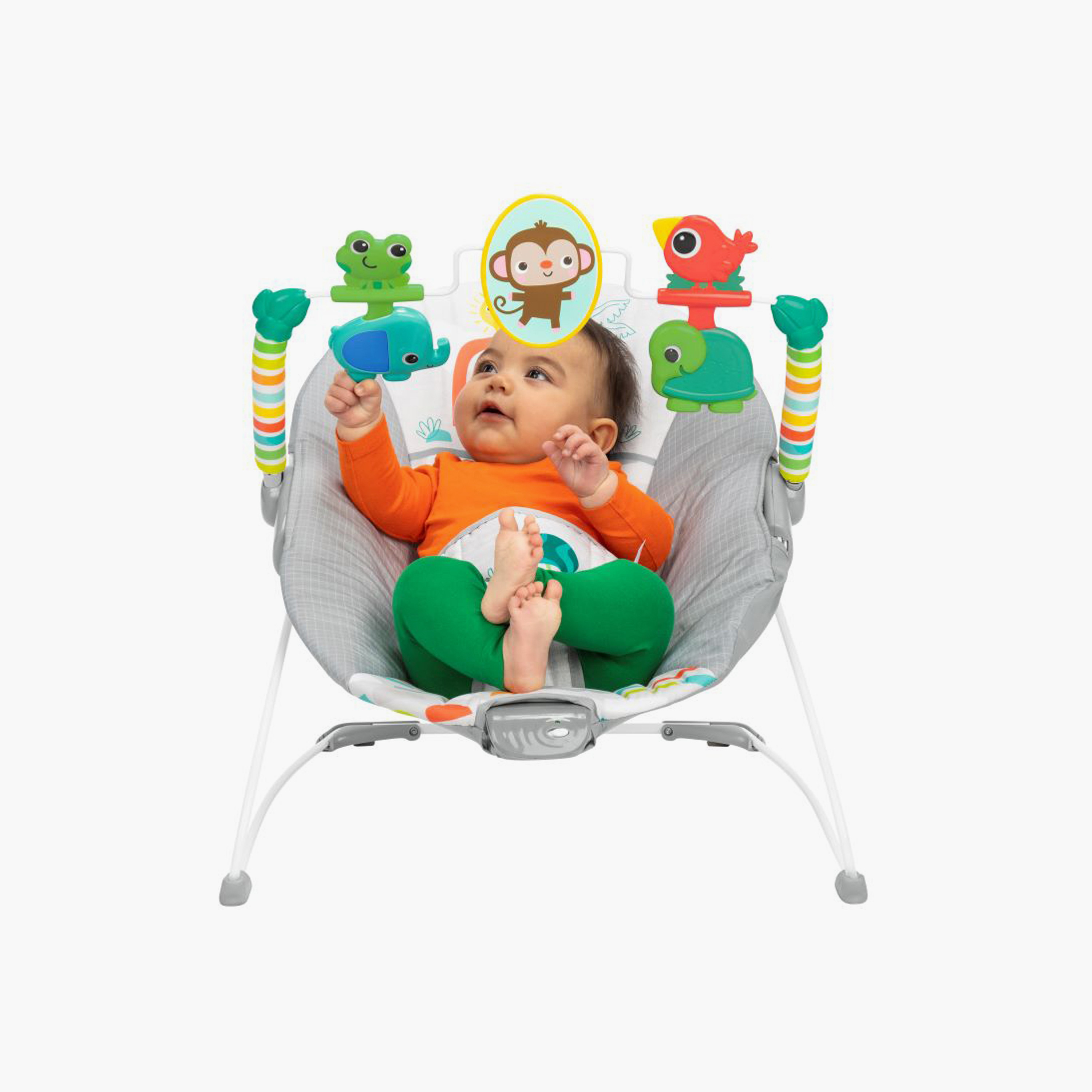 Bright Starts Playful Paradise Comfy Baby Bouncer Seat with Soothing Vibration & Toys - 0-6 Months-baby-infantactivity-bouncers-image-3