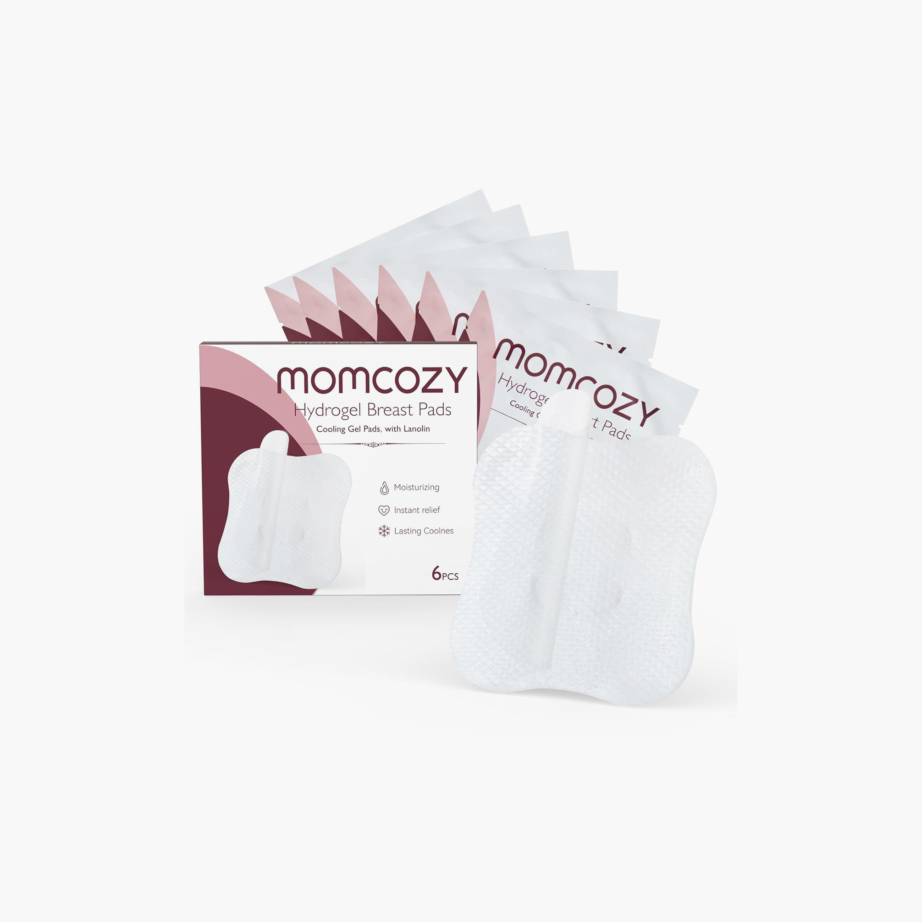 Momcozy 6-Piece Hydrogel Breast Pads with Cooling Gel & Lanolin-baby-feeding-breastfeedingandcare-image-1