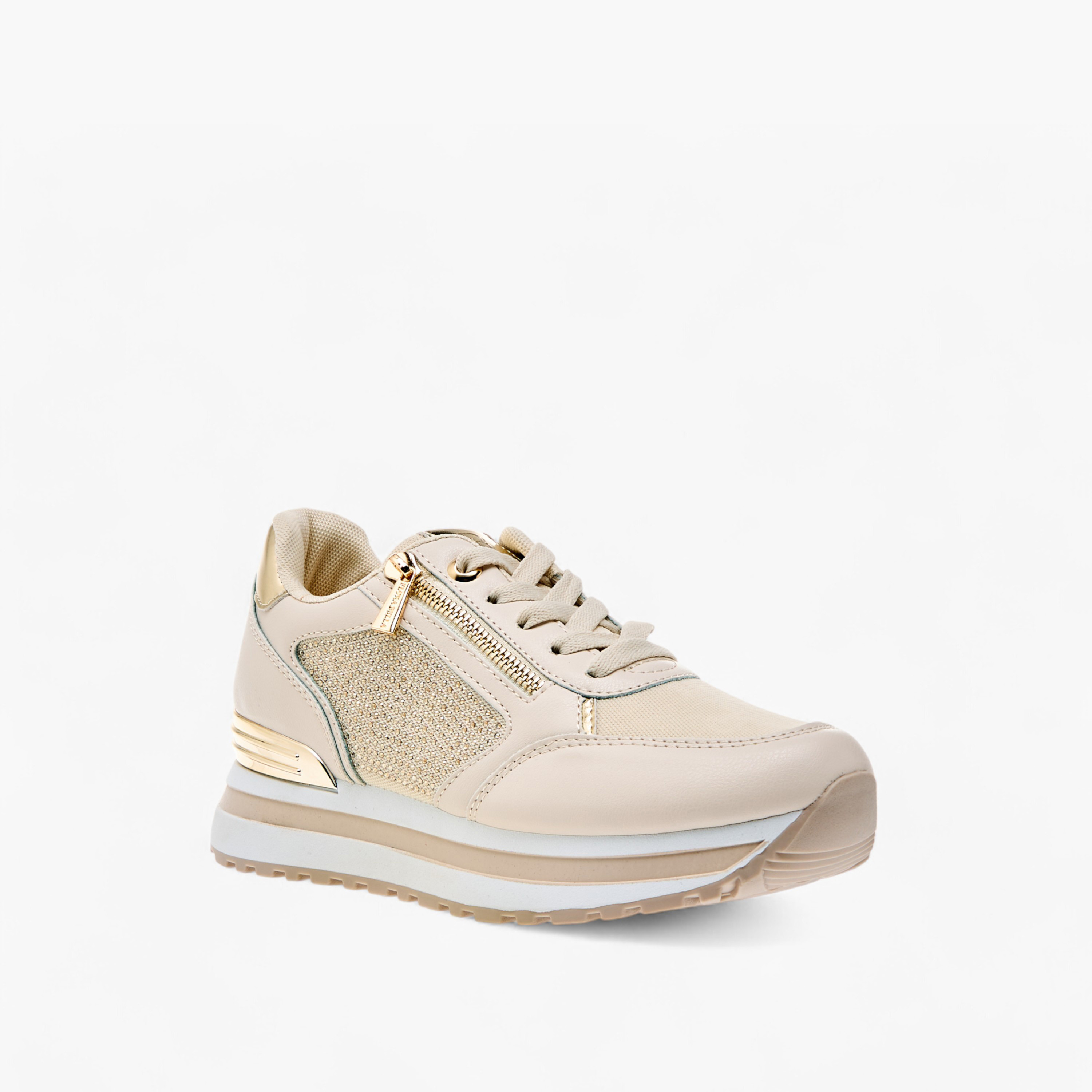 Flora Bella Panelled Sneakers with Lace-Up Closure-women-shoes-sneakers-image-2