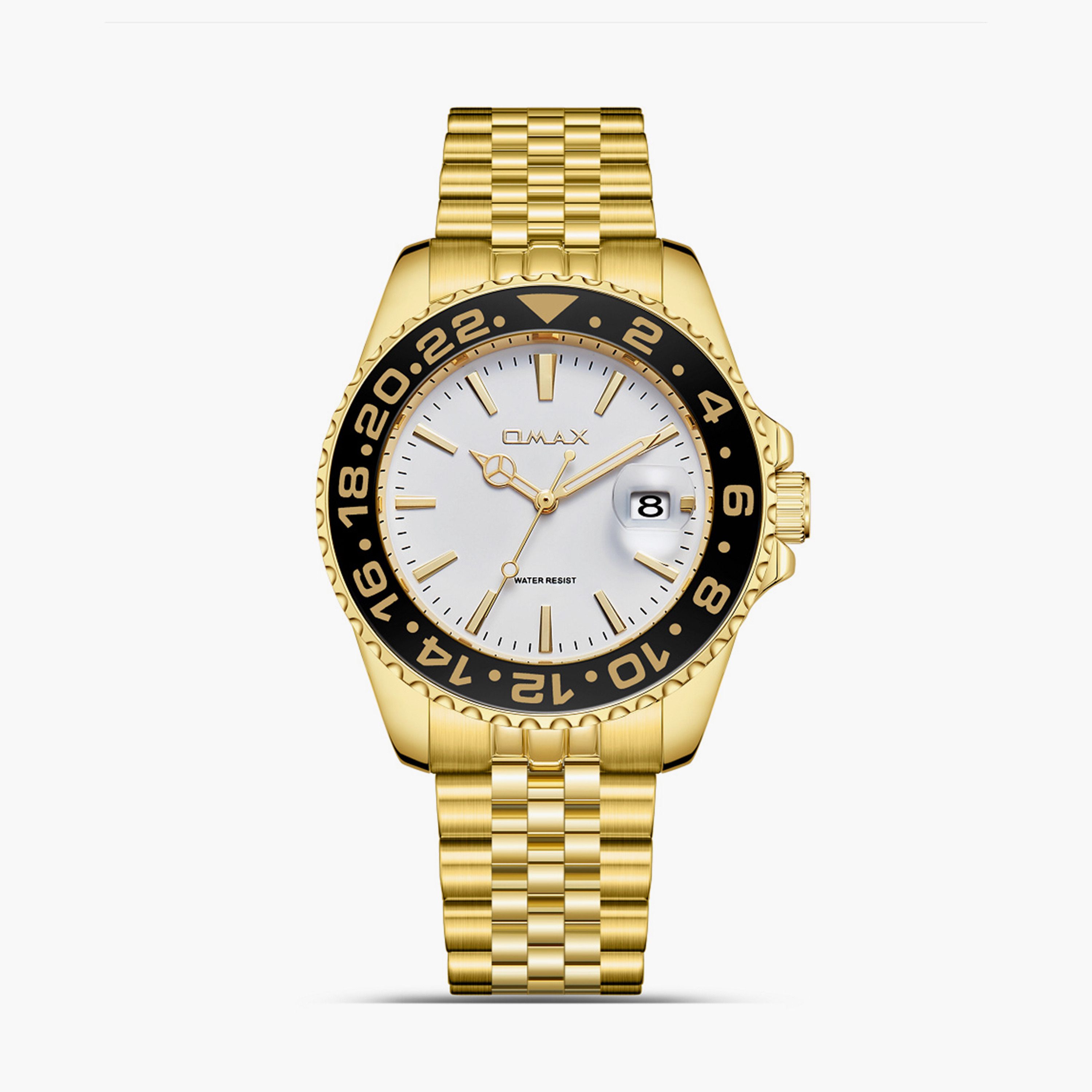 أوماكس- ساعة تناظرية   للرجال  سوار معدني  لون ذهبي   40مم | SQ-AD001G31I-men-watchesandjewellery-watches-image-1