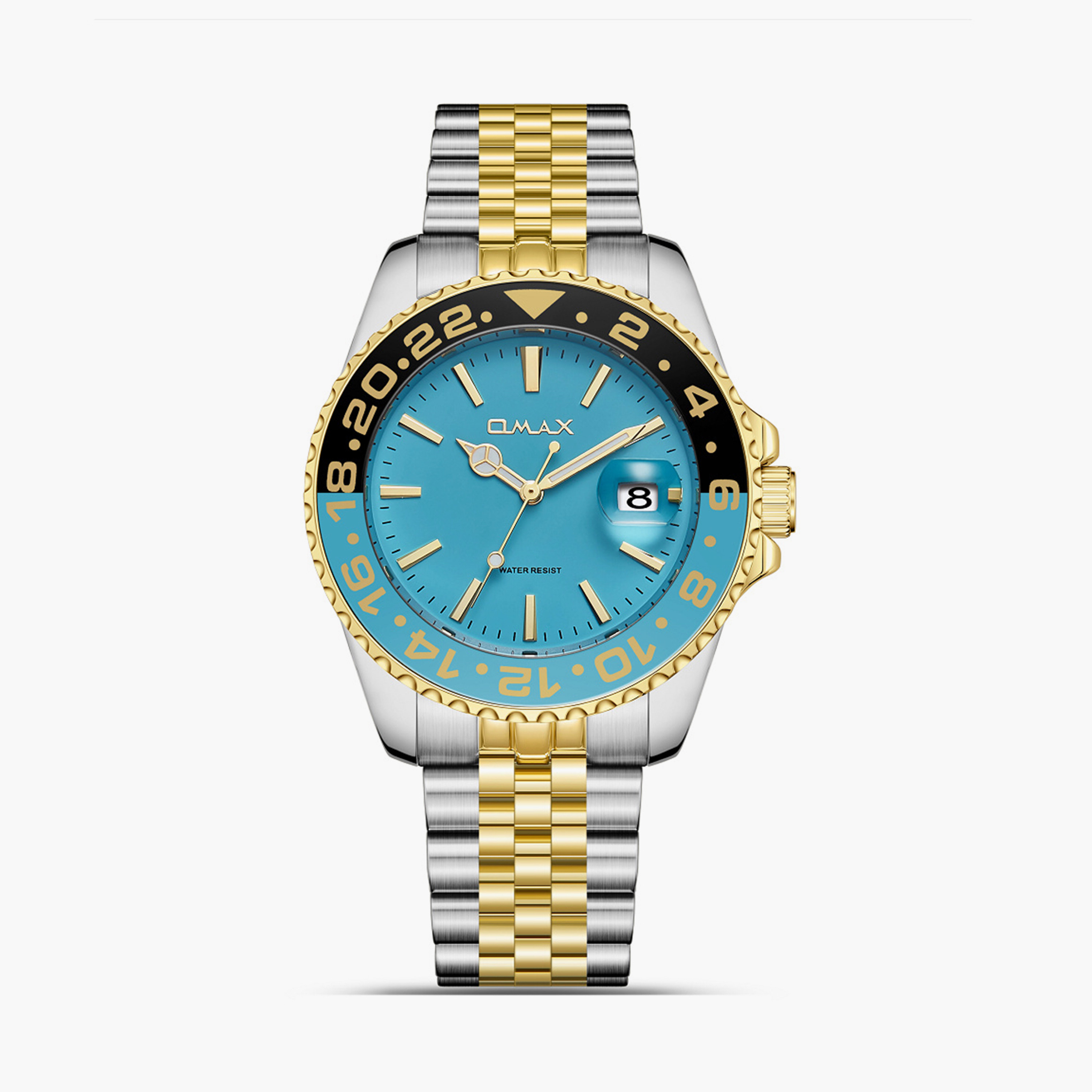Omax Men's 40MM Dual Tone Analog Metal Strap Watch | SQ-AD001TQII-men-watchesandjewellery-watches-image-1