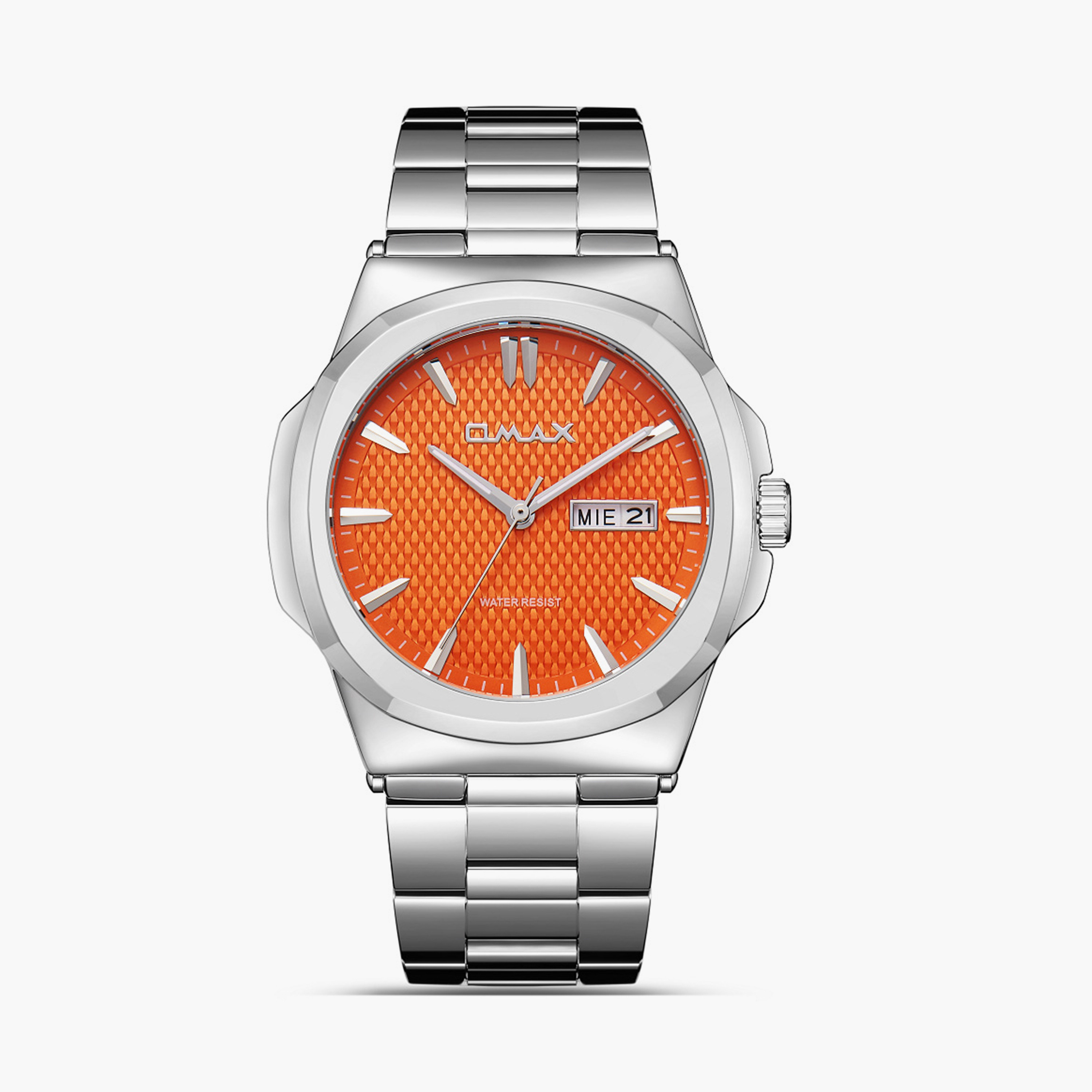Omax Men's 44MM Silver Analog Metal Strap Watch | SQ-AT001PO3I-men-watchesandjewellery-watches-image-1