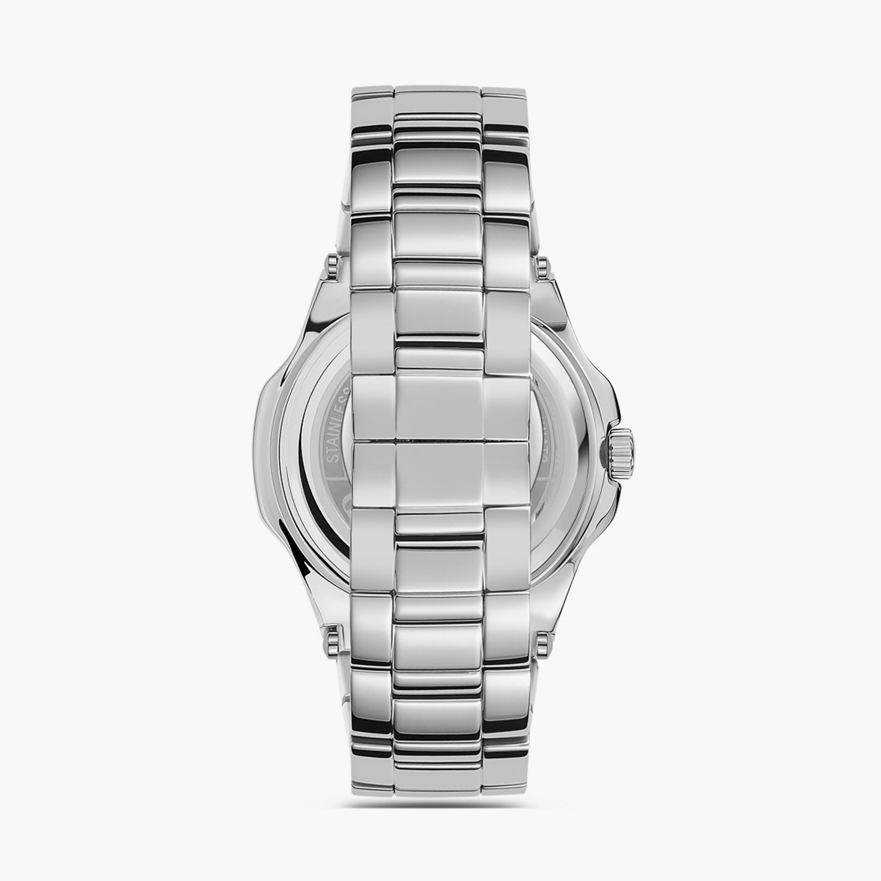 Omax Men's 44MM Silver Analog Metal Strap Watch | SQ-AT001PO3I-men-watchesandjewellery-watches-image-3