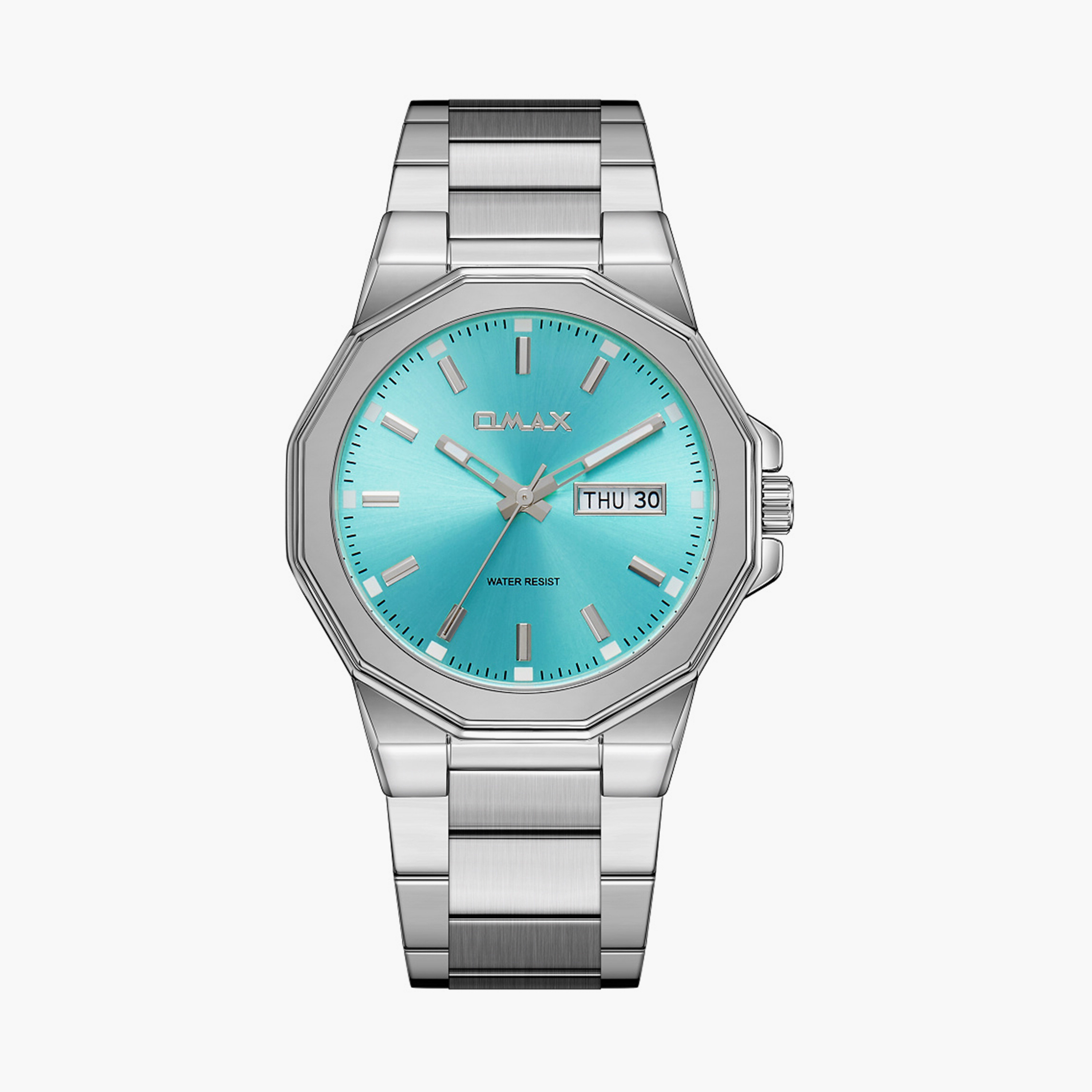 Omax Men's 40MM Silver Analog Metal Strap Watch | SQ-AT003PT3I-men-watchesandjewellery-watches-image-1