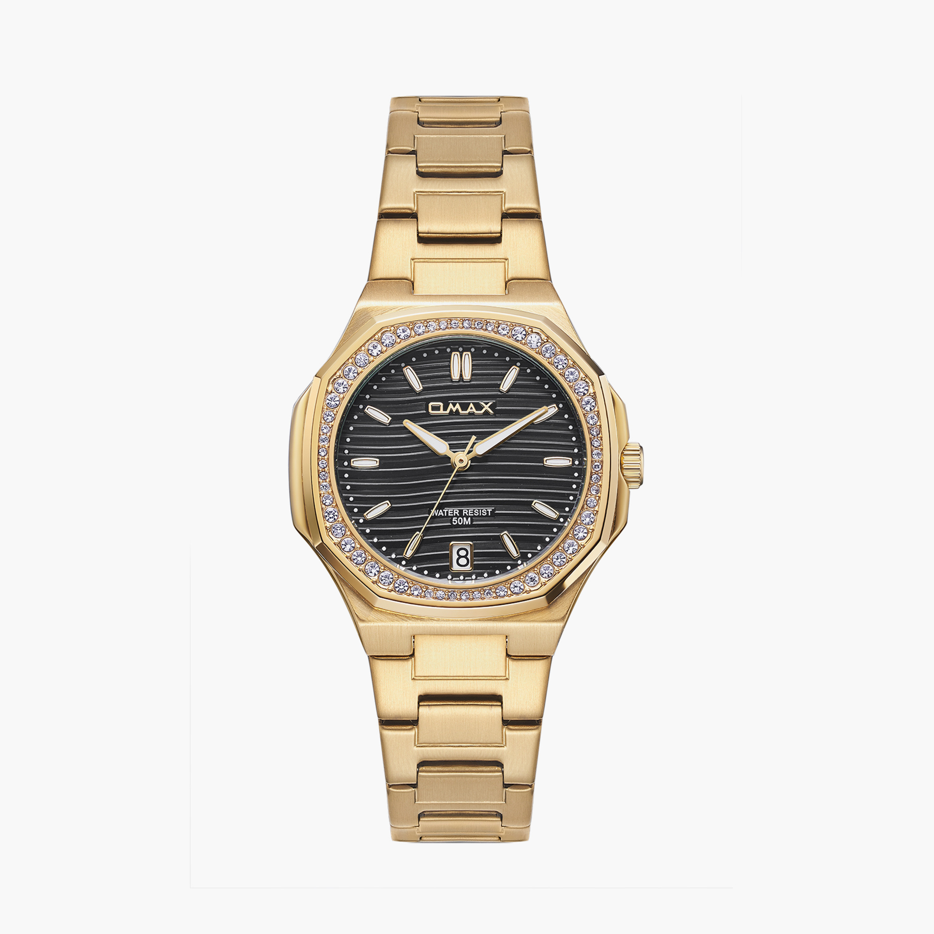 Omax Women's 42MM Gold Analog Metal Strap Watch | 00BFD006D002-women-watchesandjewellery-watches-image-1