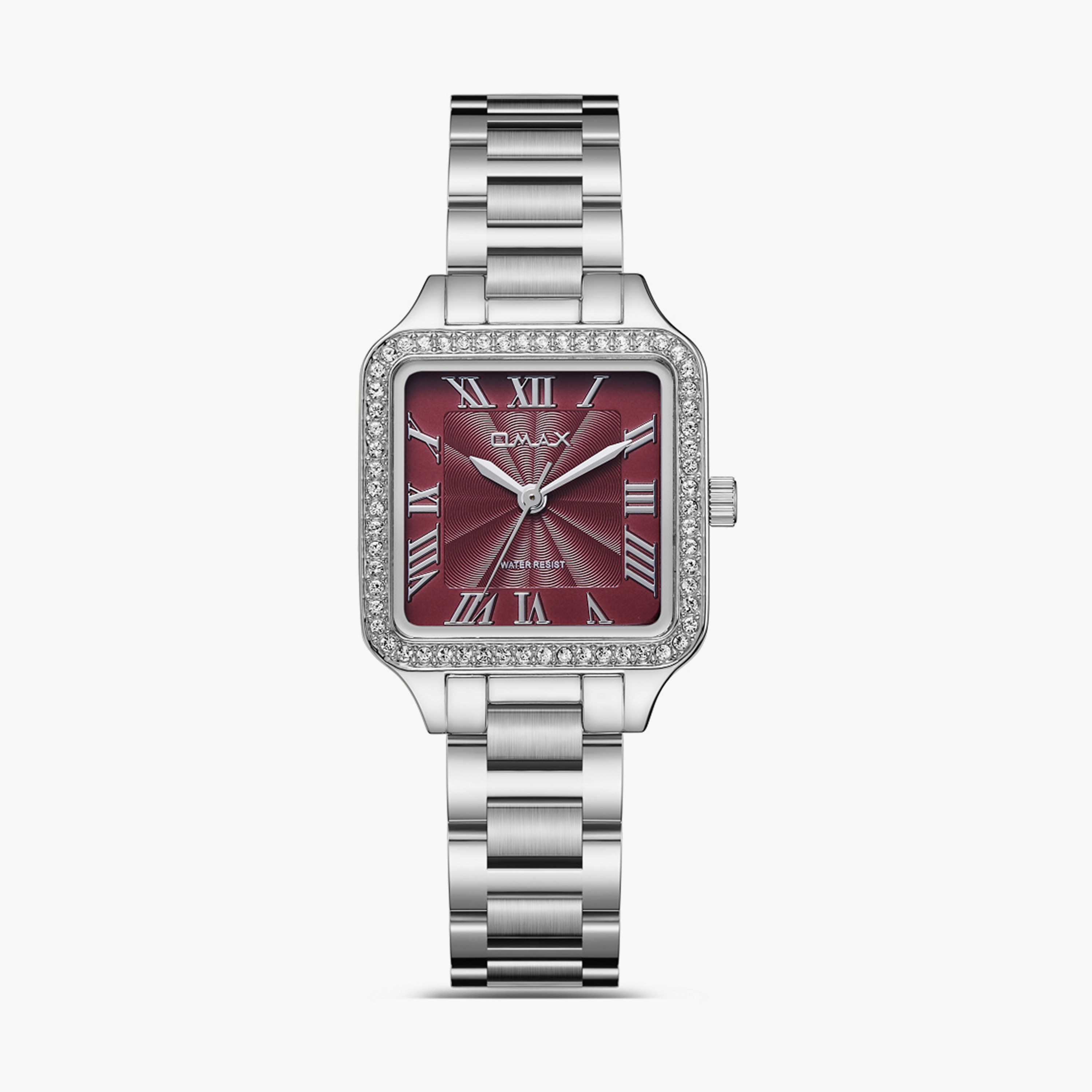 Omax Women's 28MM Silver Analog Metal Strap Watch | SQ-BS002PX3R-women-watchesandjewellery-watches-image-1
