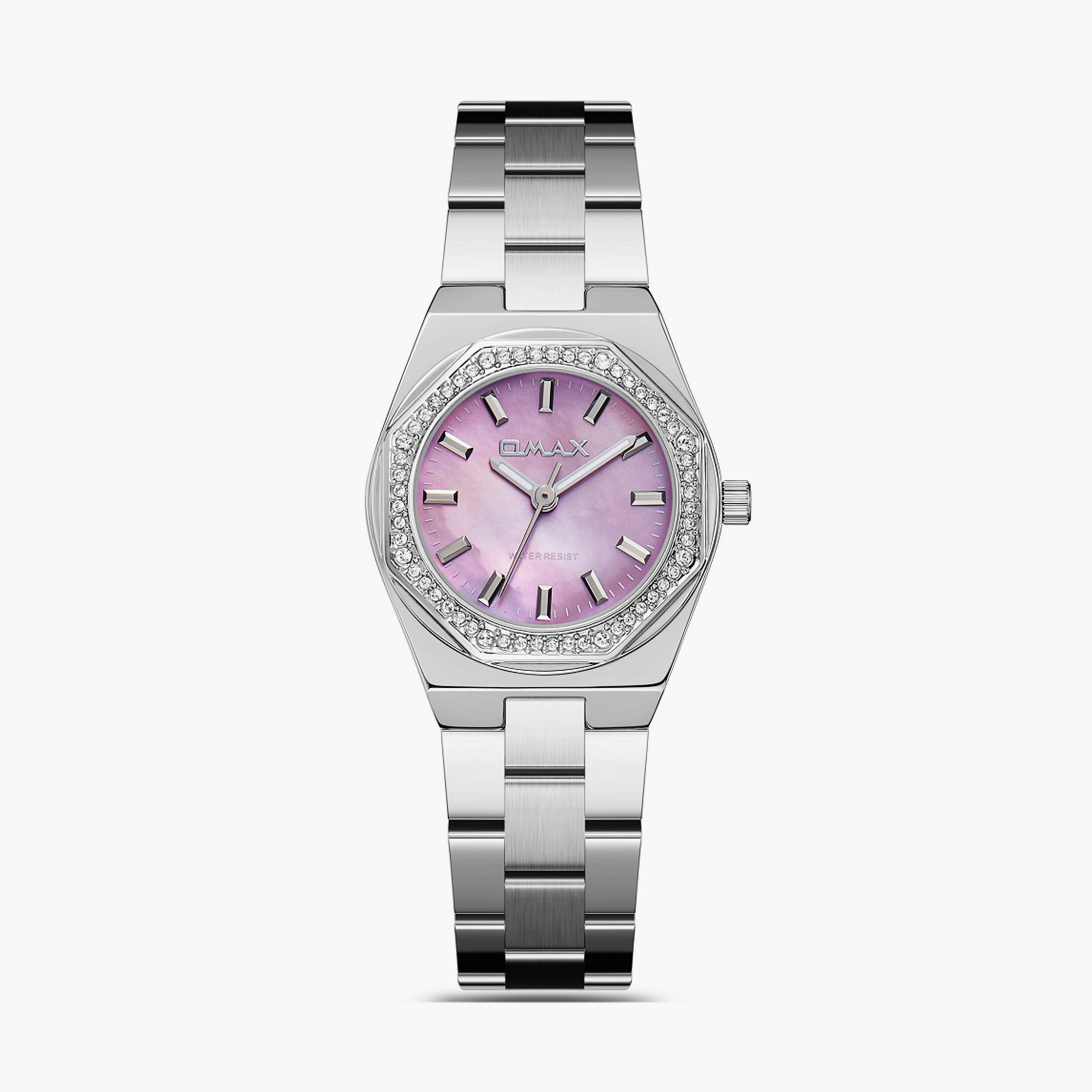 أوماكس- ساعة تناظرية   للنساء  سوار معدني  لون فضي   28مم | SQ-BS008PI3I-women-watchesandjewellery-watches-image-5