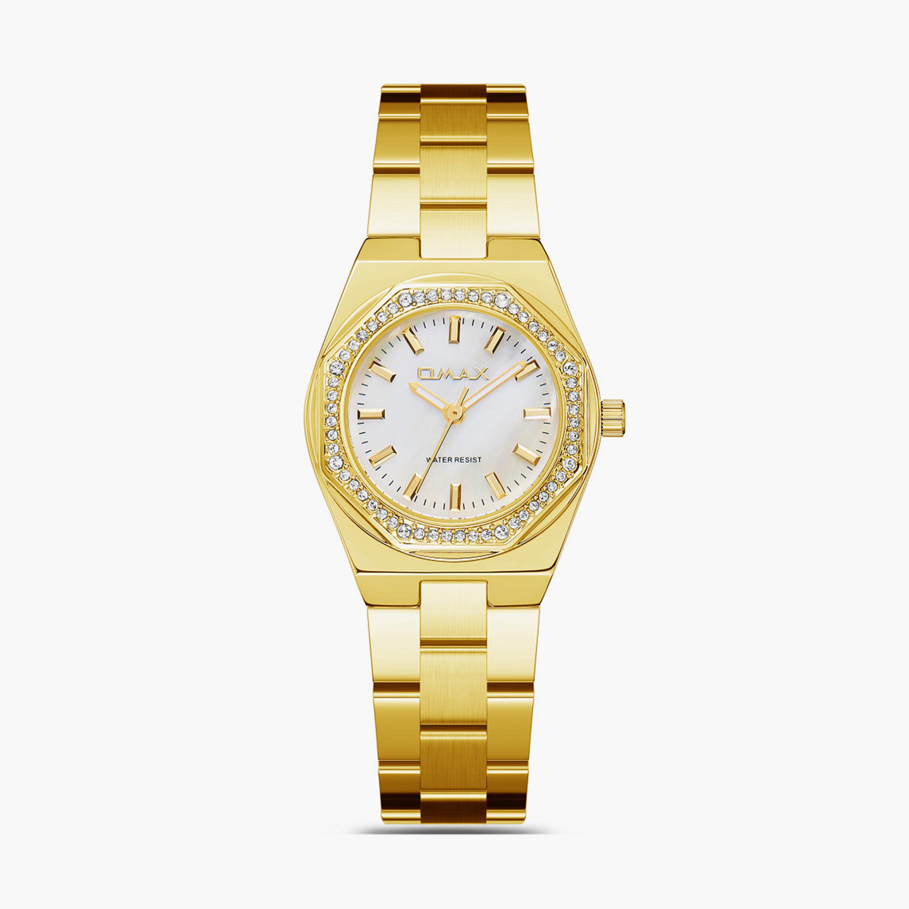 أوماكس- ساعة تناظرية   للنساء  سوار معدني  لون ذهبي   28مم | SQ-BS008G31I-women-watchesandjewellery-watches-image-1