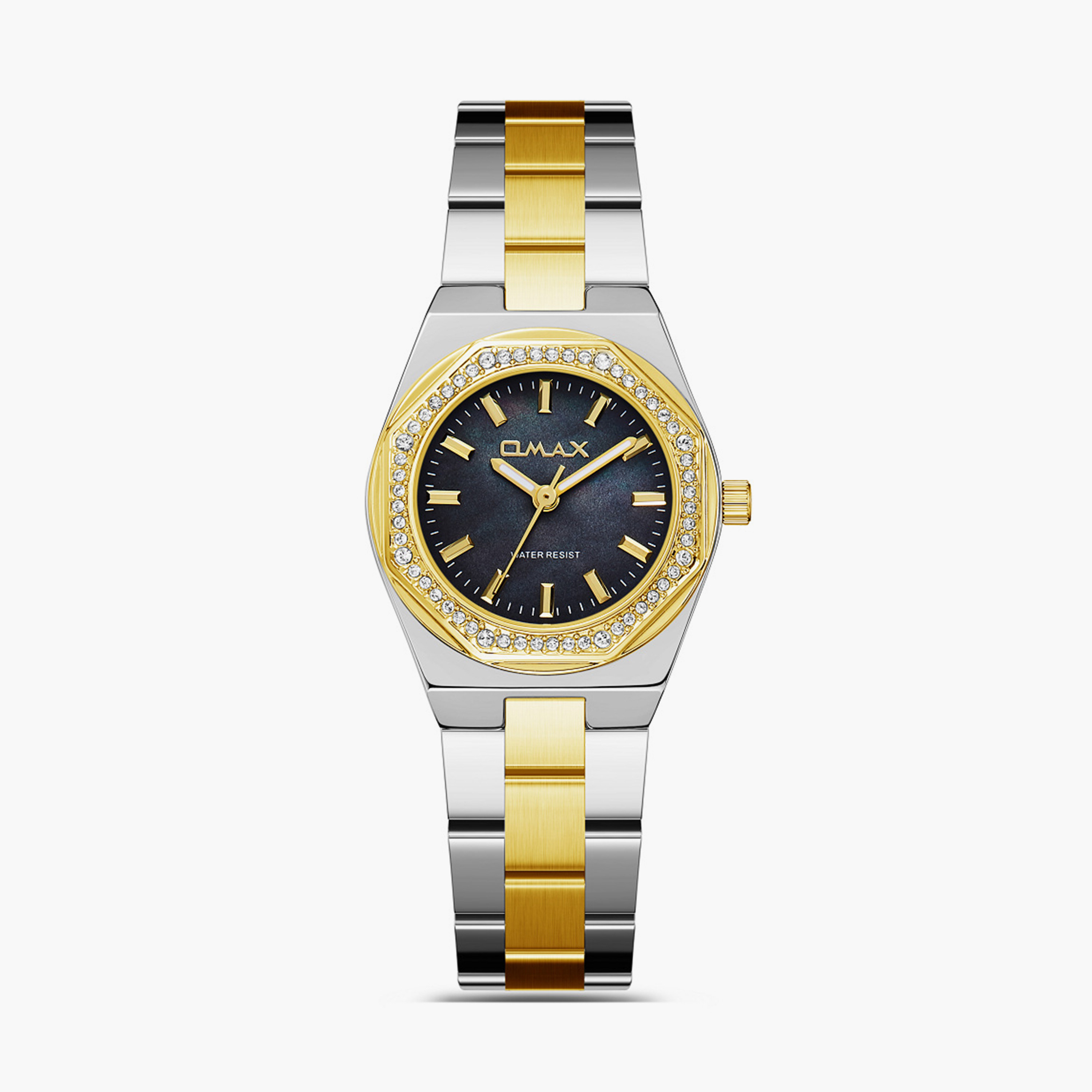 أوماكس- ساعة تناظرية   للنساء  سوار معدني  لون مزدوج   28مم | SQ-BS008T2II-women-watchesandjewellery-watches-image-1
