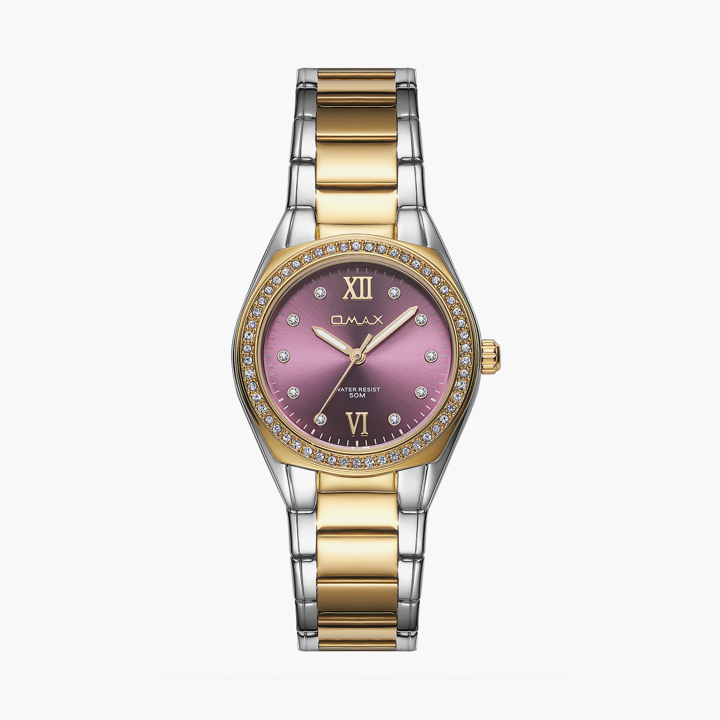 أوماكس- ساعة تناظرية   للنساء  سوار معدني  لون ذهبي   36مم | 00JAS016N00C-women-watchesandjewellery-watches-image-1