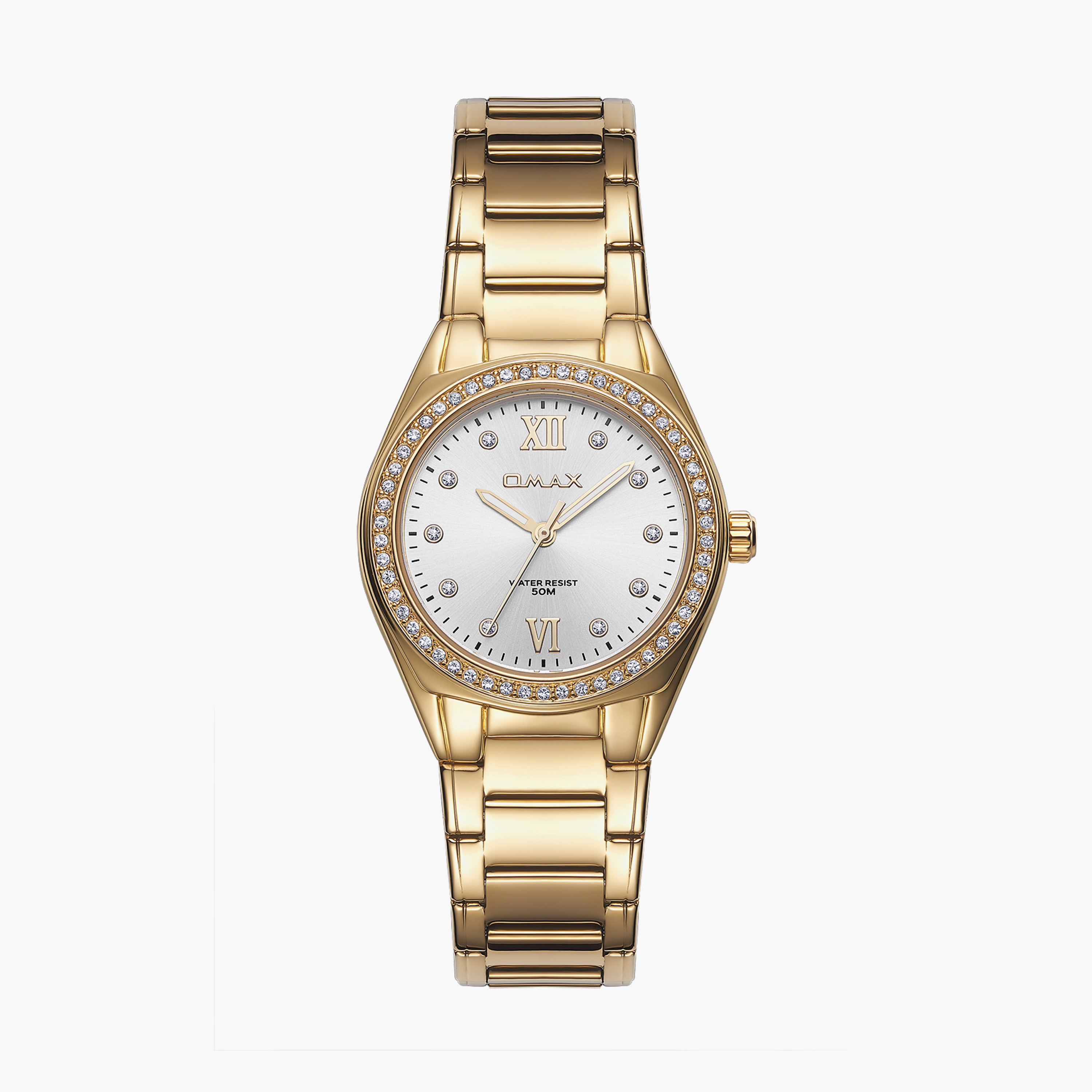 أوماكس- ساعة تناظرية   للنساء  سوار معدني  لون ذهبي   36مم | 00JAS016Q008-women-watchesandjewellery-watches-image-1