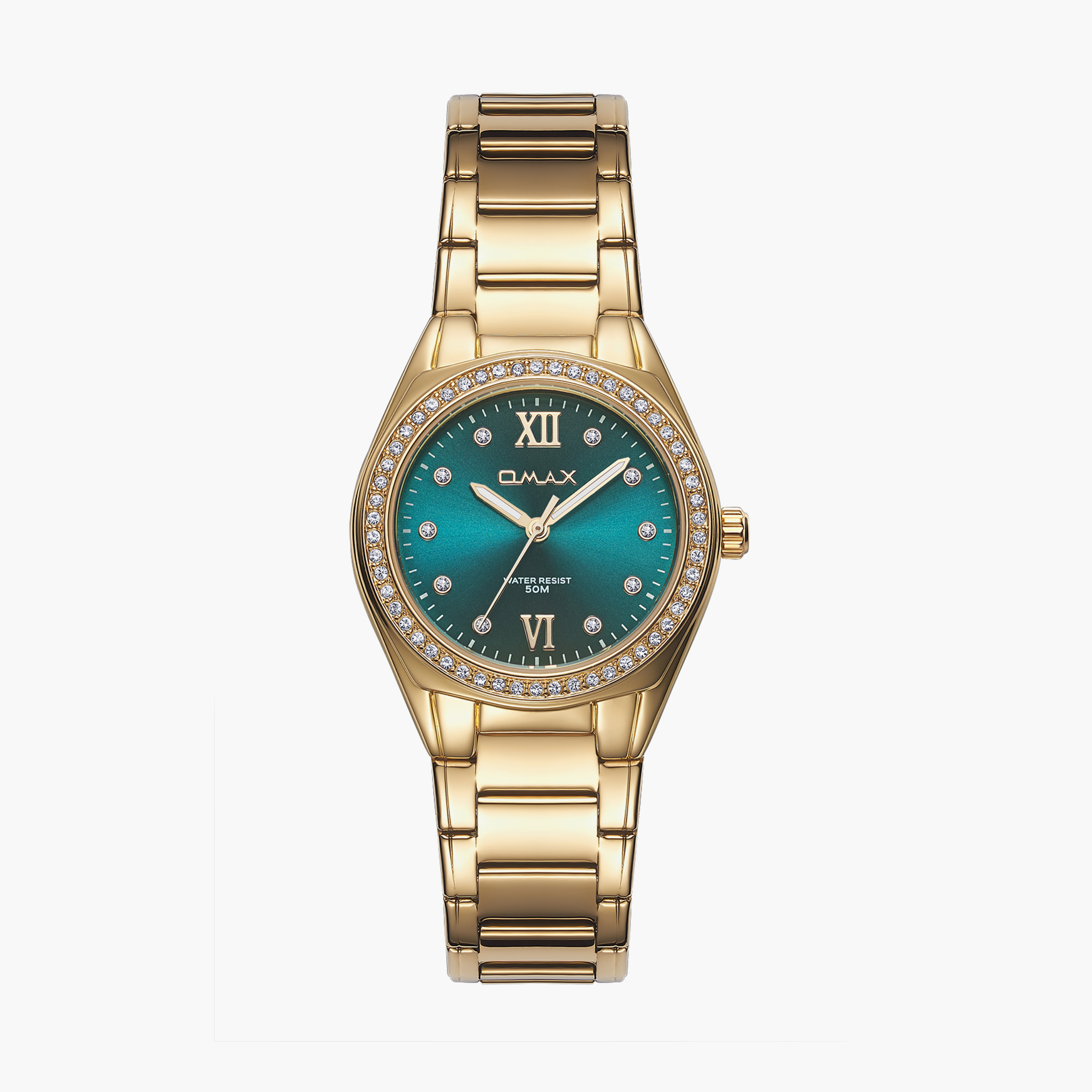 أوماكس- ساعة تناظرية   للنساء  سوار معدني  لون ذهبي   36مم | 00JAS016Q004-women-watchesandjewellery-watches-image-1