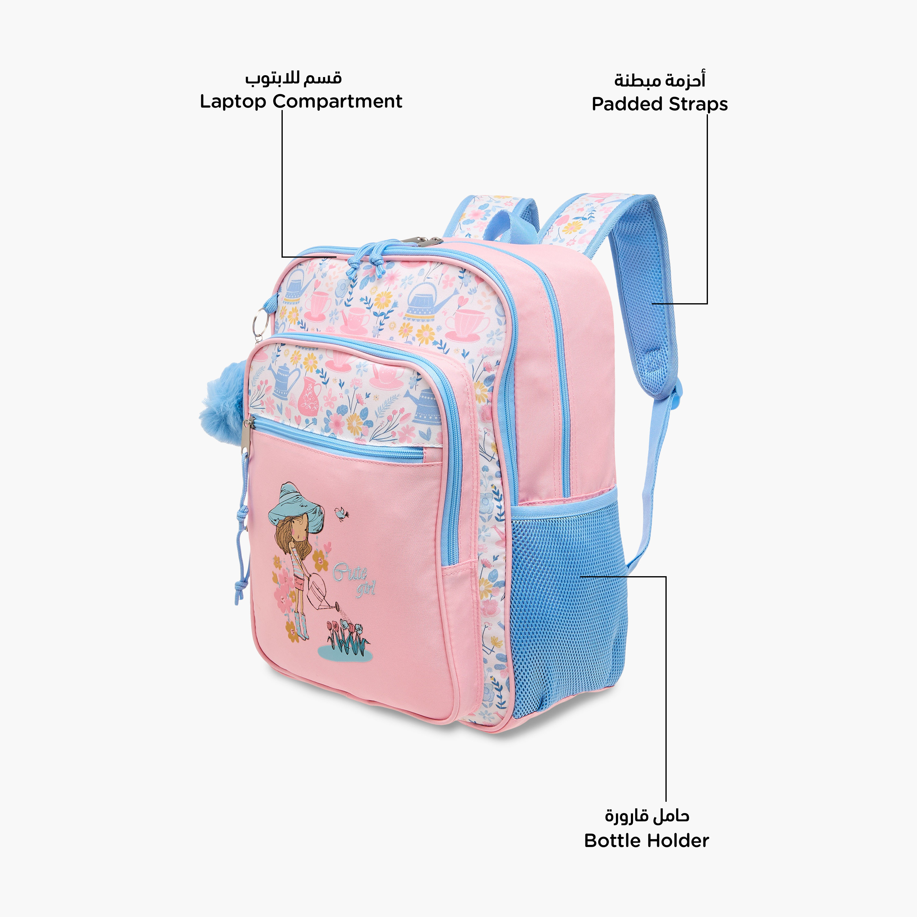 شنطة ظهر بطبعات بحمالات قابلة للتعديل وسحّاب إغلاق من جونيورز - 16 بوصة-school-bagsandbackpacks-backpacks-image-6