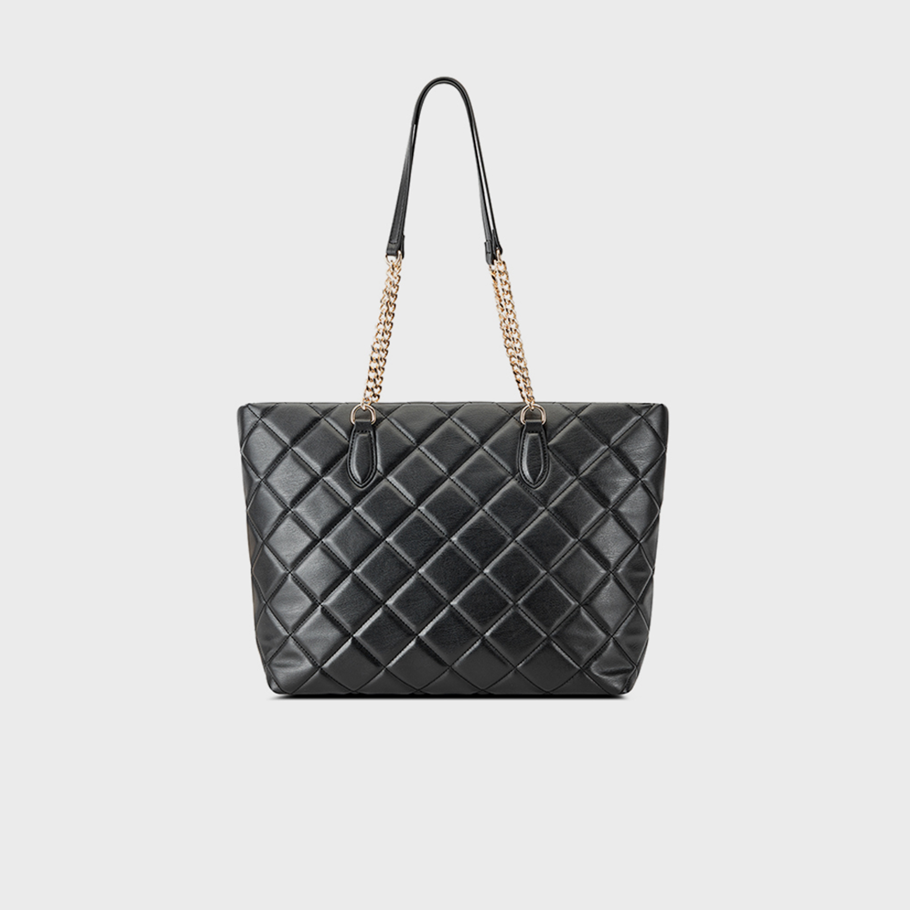 ناين ويست- شنطة كتف ميلاني مبطنة بمقبضين مع إغلاق بسحاب وحزام سلسلة-women-bagsandwallets-handbags-image-2