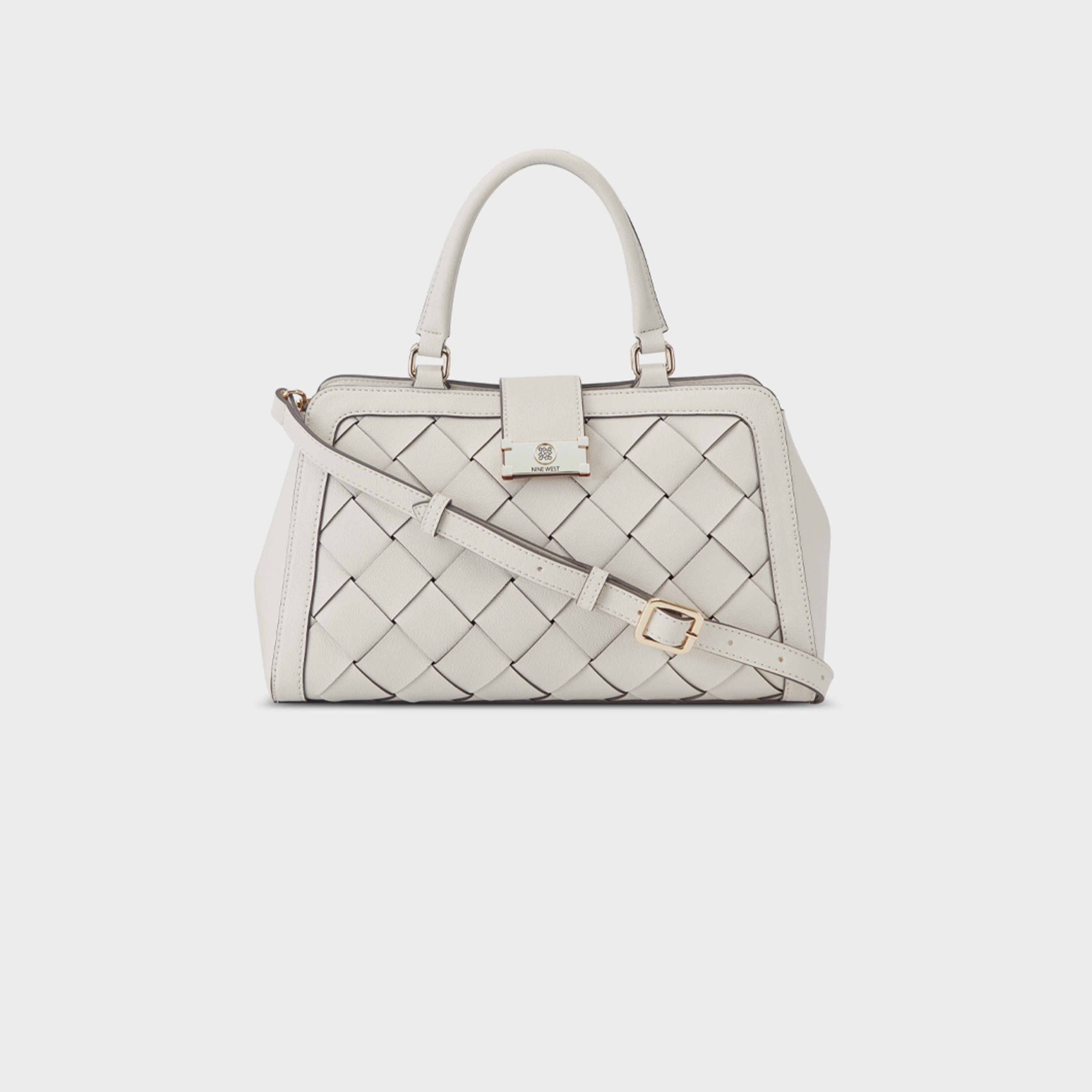Nine West Mylah Textured Double Handle Satchel Bag with Magnetic Closure and Detachable Strap-women-bagsandwallets-handbags-image-1
