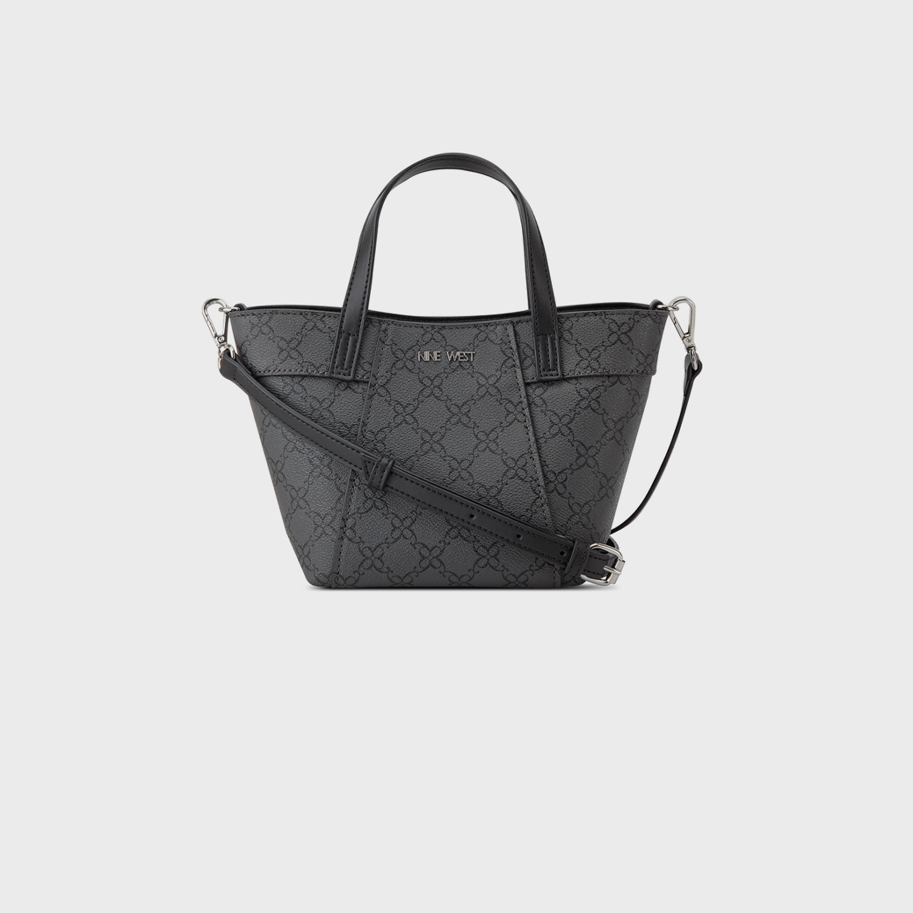 Nine West Bex Monogram Double Handle Satchel Bag with Magnetic Closure and Detachable Strap-women-bagsandwallets-handbags-image-1