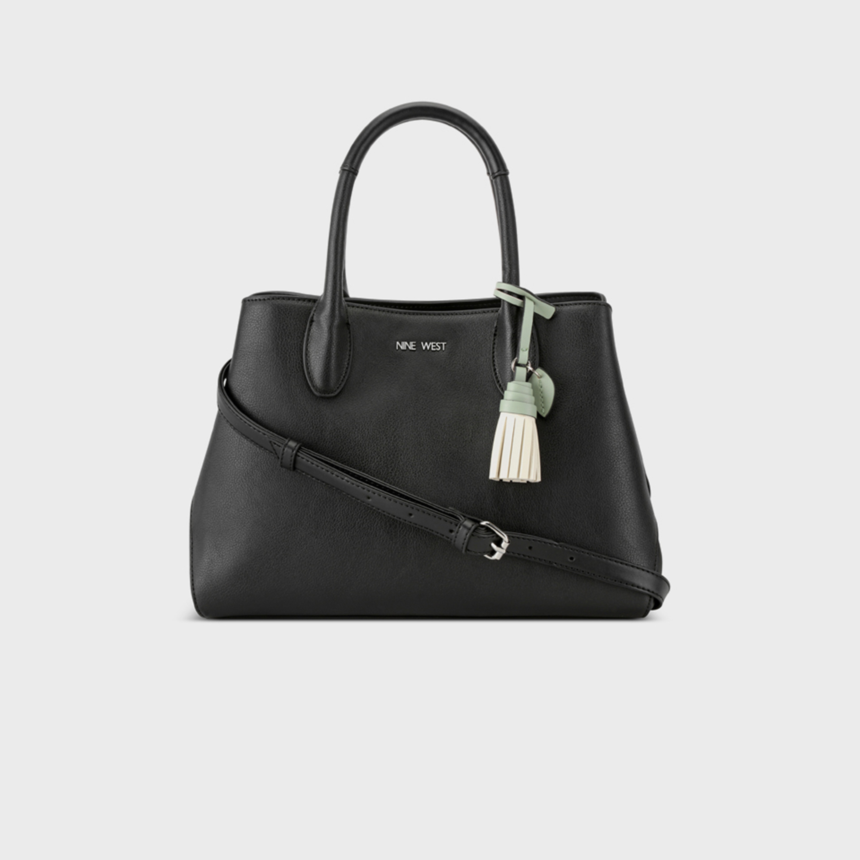 Nine West Maren Plain Double Handle Satchel Bag with Zipper Closure and Detachable Strap-women-bagsandwallets-handbags-image-1
