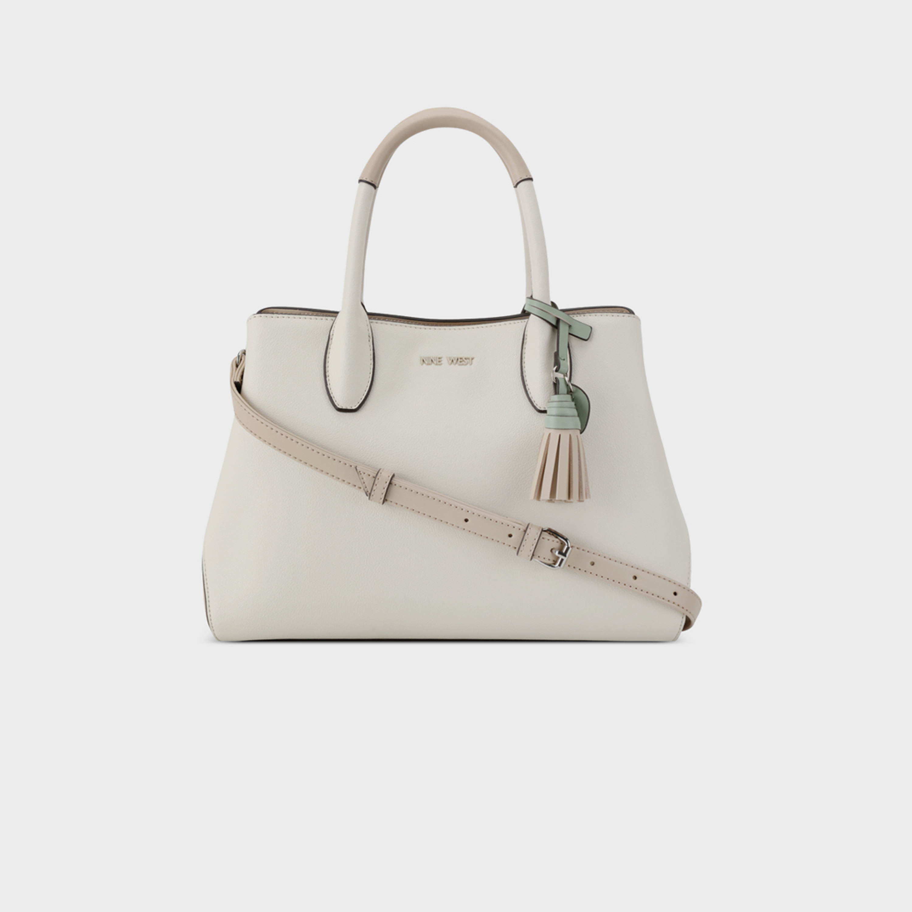 Nine West Maren Plain Double Handle Satchel Bag with Zipper Closure and Detachable Strap-women-bagsandwallets-handbags-image-2