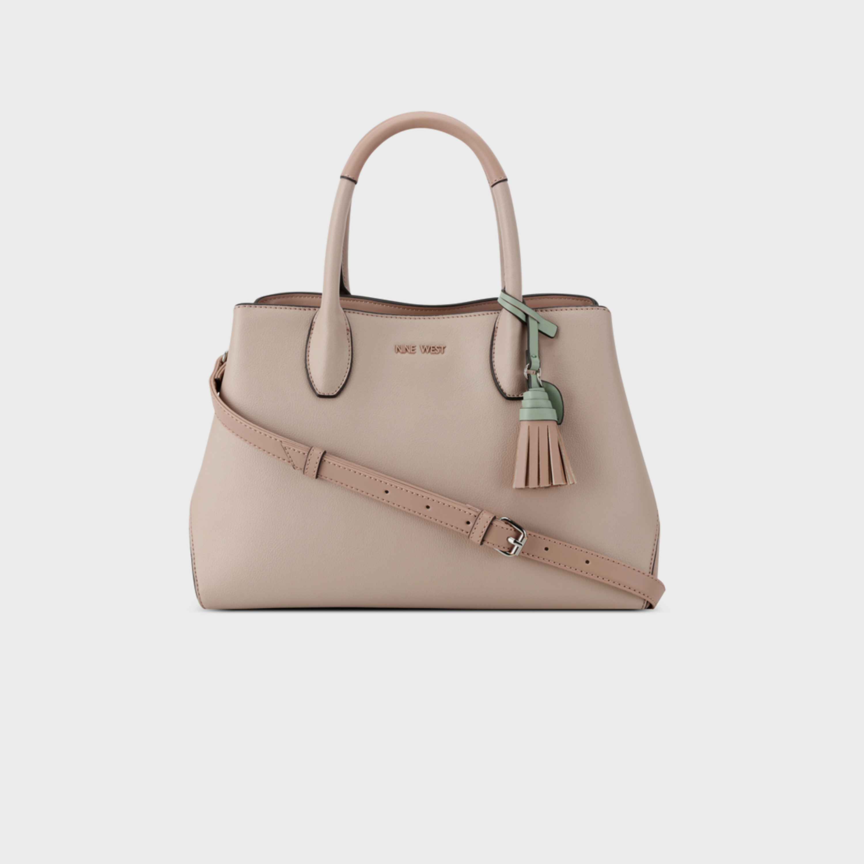 Nine West Maren Plain Double Handle Satchel Bag with Zipper Closure and Detachable Strap-women-bagsandwallets-handbags-image-3