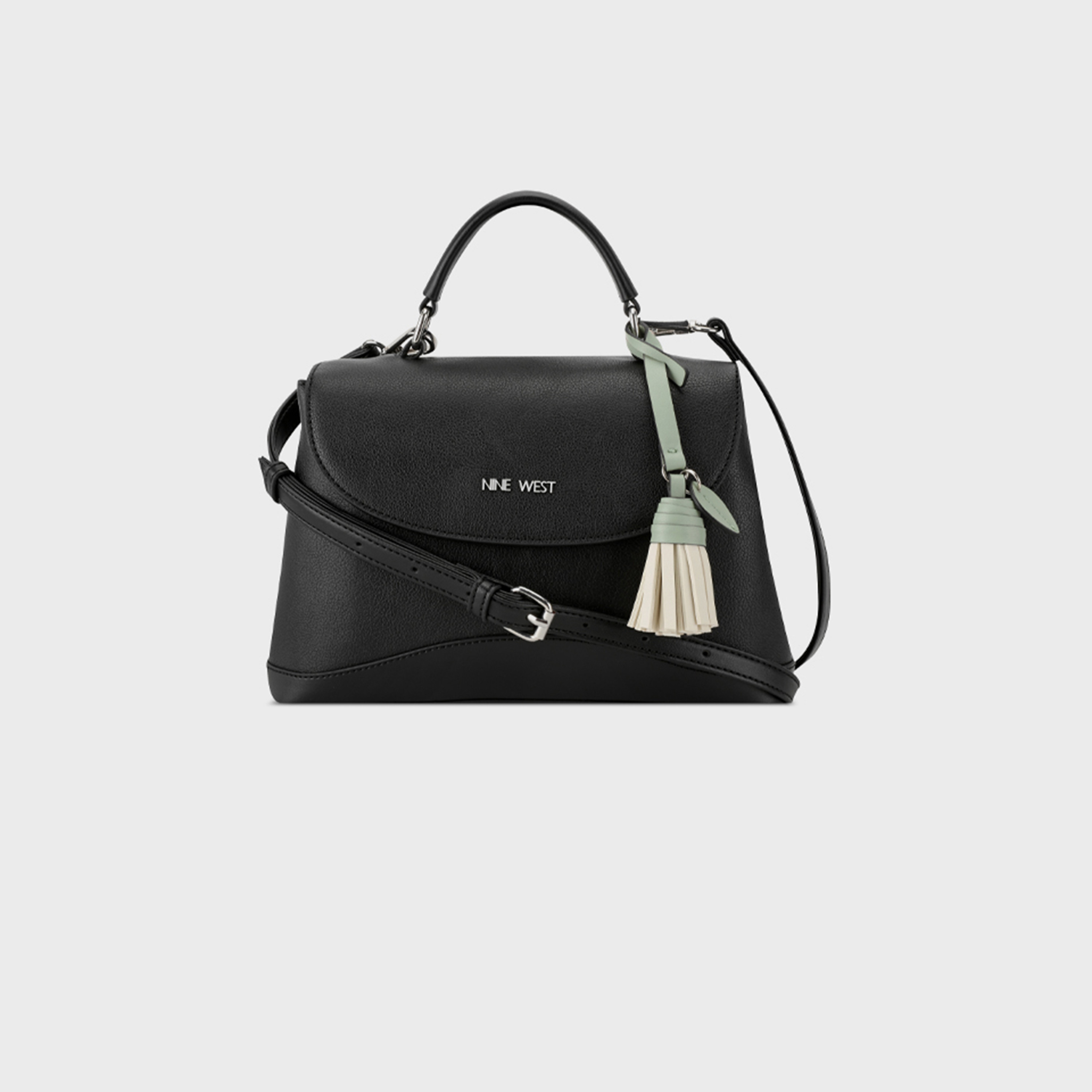 ناين ويست- شنطة يد مارين ذات مقبض علوي مزخرف مع إغلاق بغطاء وحزام قابل للفصل-women-bagsandwallets-handbags-image-1