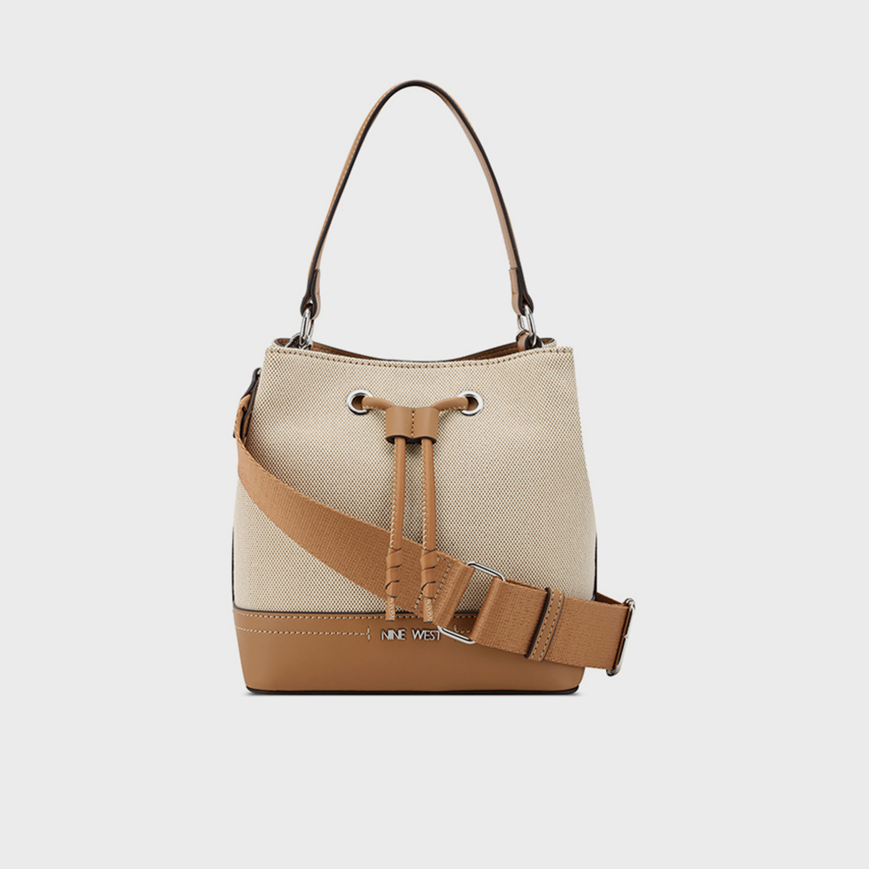 Nine West Immy Textured Top Handle Bucket Bag with Drawstring Closure and Adjustable Strap-women-bagsandwallets-handbags-image-2