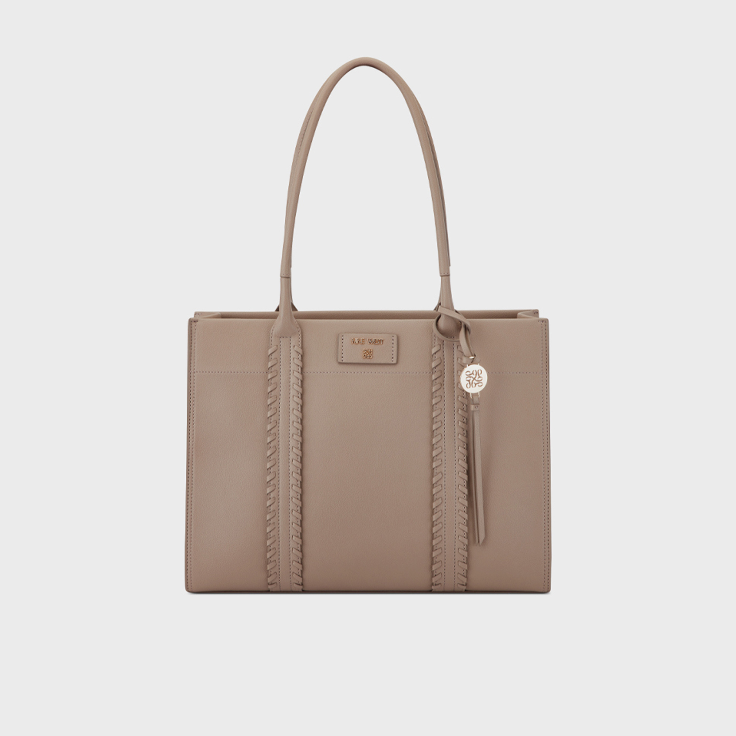 Nine West Peyton Textured Double Handle Tote Bag with Zipper Closure-women-bagsandwallets-handbags-image-5