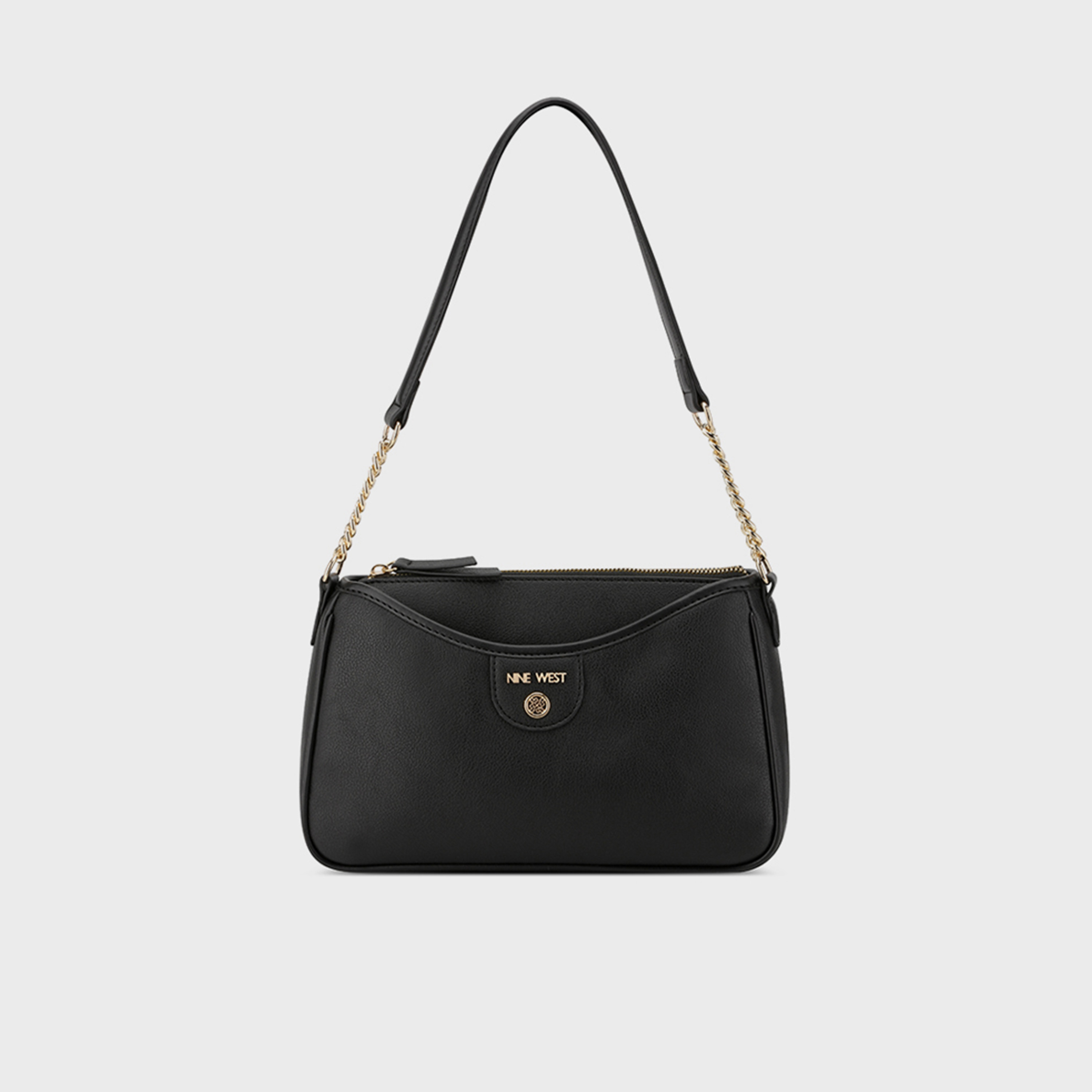 ناين ويست- شنطة كتف كيلي المزخرفة بسحاب للإغلاق وحزام سلسلة-women-bagsandwallets-handbags-image-1