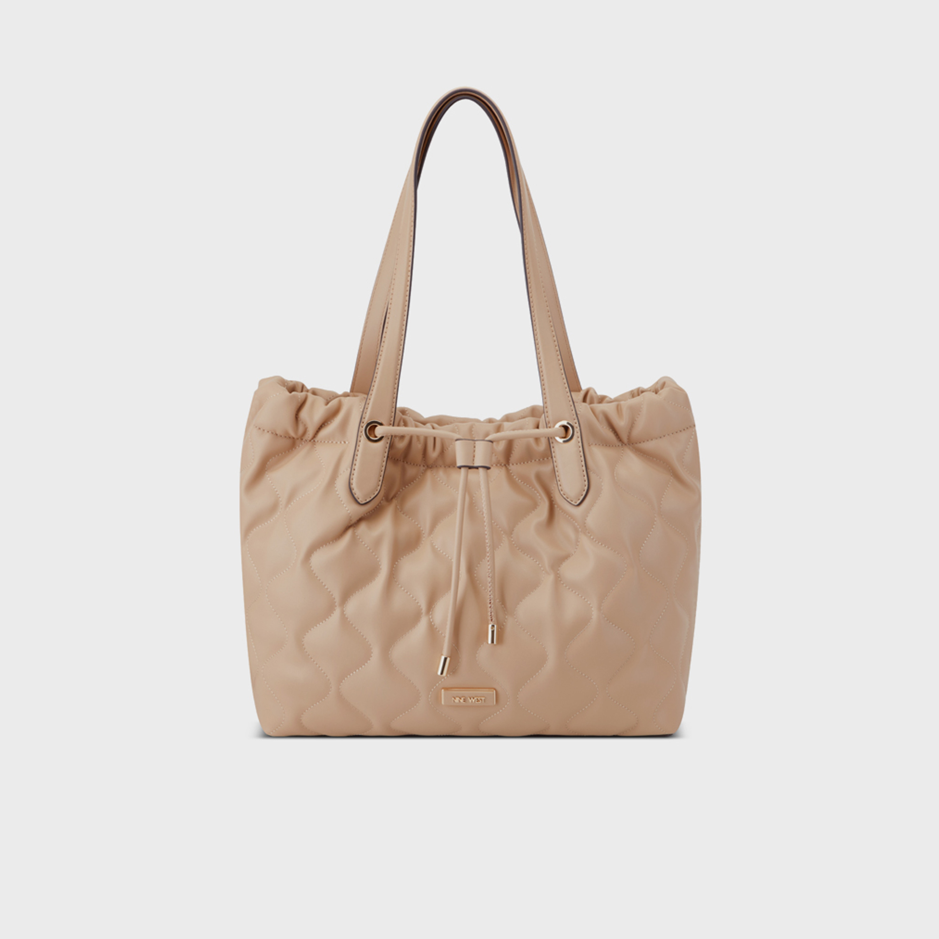ناين ويست- شنطة كتف كيفينا بمقبض مزدوج وإغلاق برباط-women-bagsandwallets-handbags-image-1
