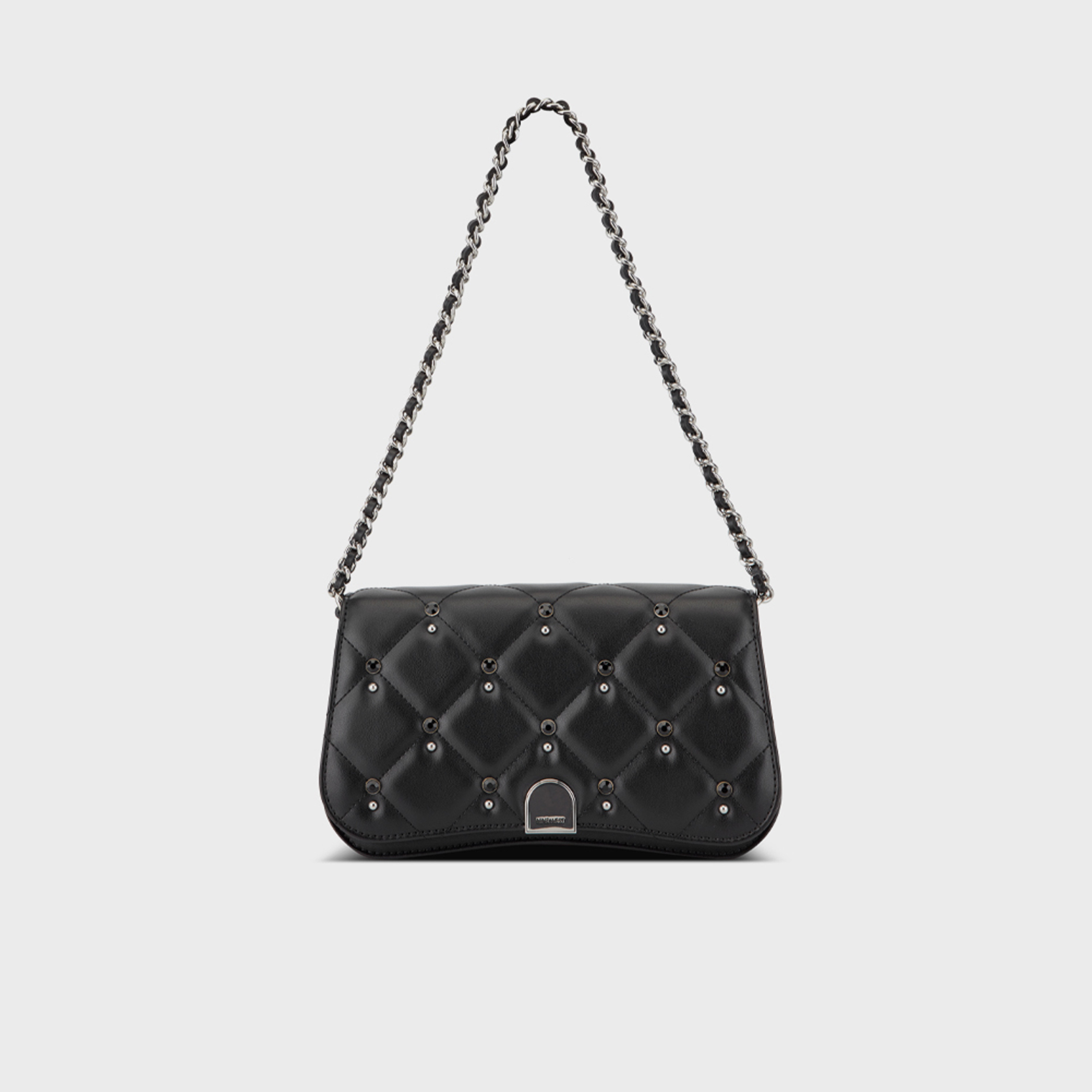 ناين ويست- شنطة كتف سومي مزينة مع قفل بغطاء وحزام سلسلة-women-bagsandwallets-handbags-image-1