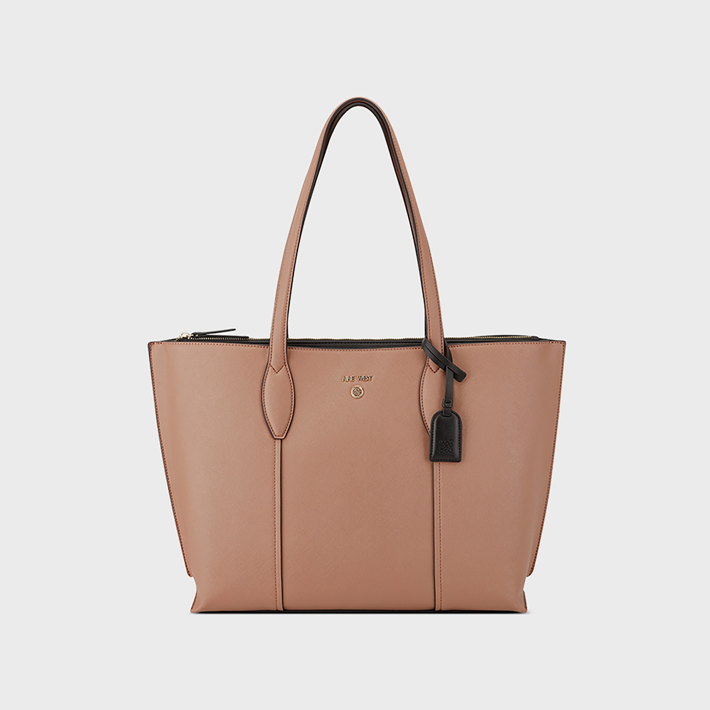 Nine West Grady Textured Double Handle Tote Bag with Zipper Closure-women-bagsandwallets-handbags-image-1