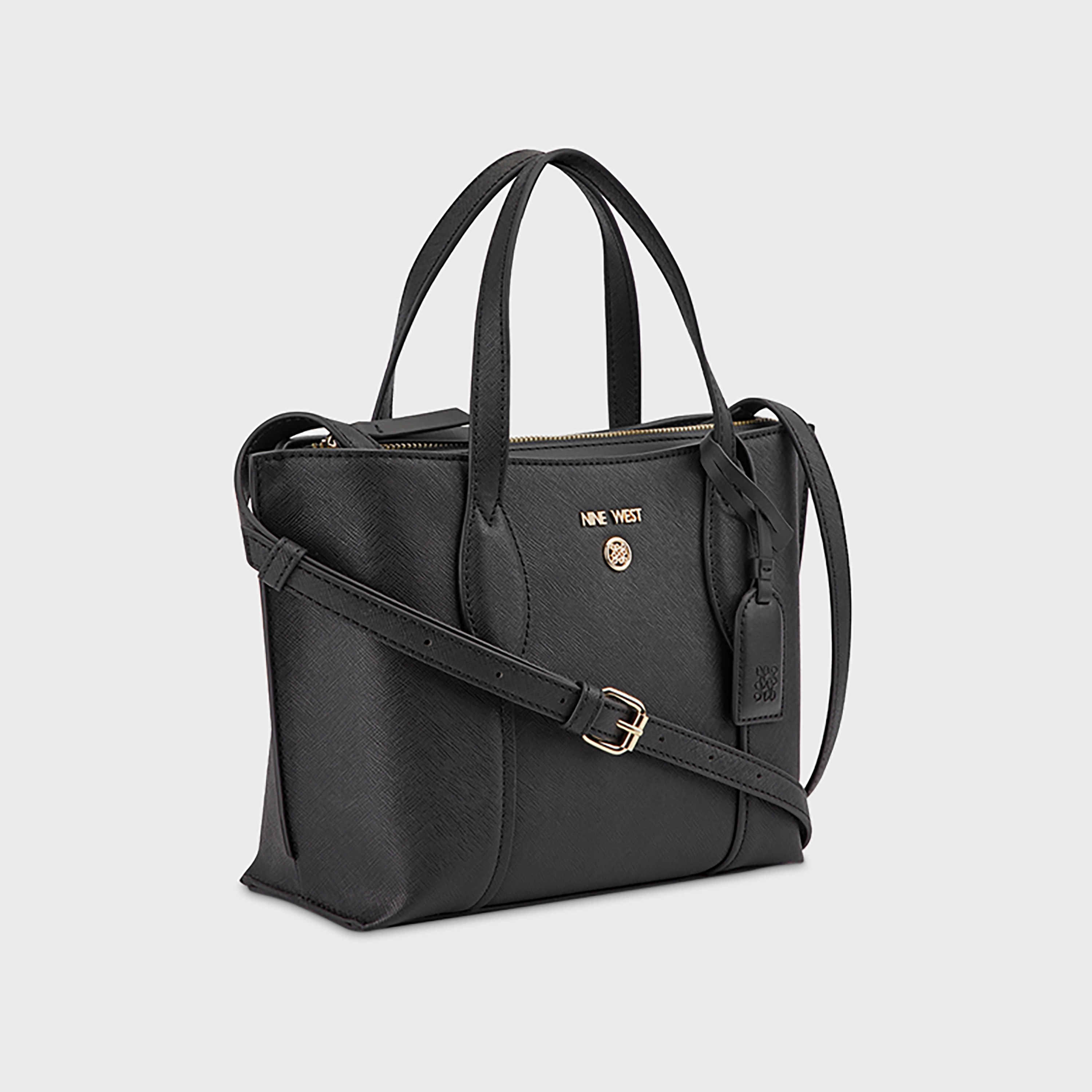 Nine West Grady Textured Double Handle Satchel Bag with Zipper Closure and Detachable Strap-women-bagsandwallets-handbags-image-2