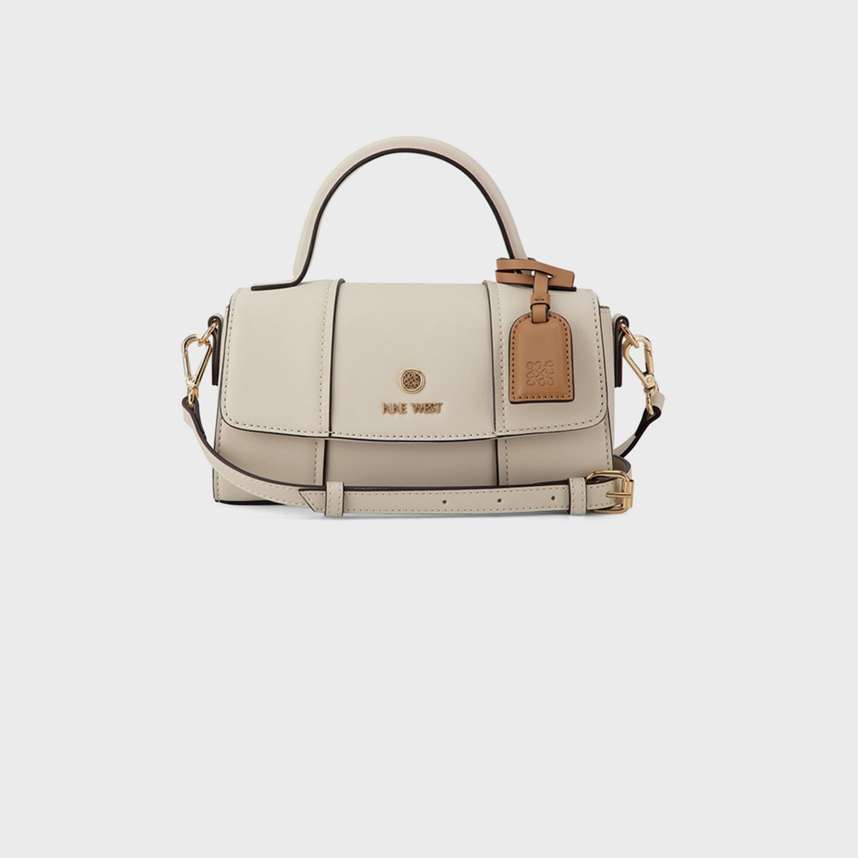 Nine West Grady Textured Top Handle Crossbody Bag with Flap Closure and Adjustable Strap-women-bagsandwallets-handbags-image-1