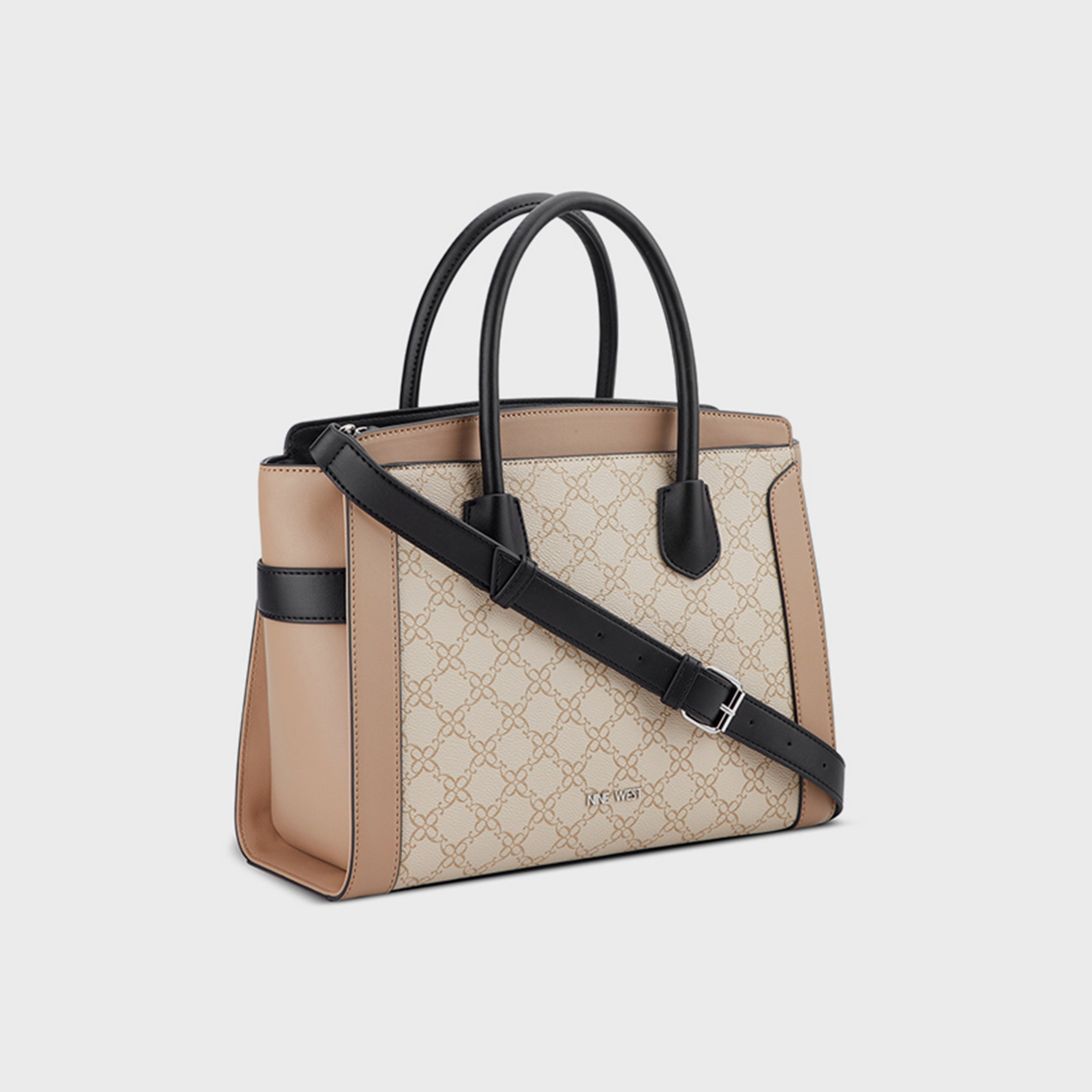 ناين ويست- شنطة مارجري مونوغرام بمقبض مزدوج مع سحاب للإغلاق وحزام قابل للفصل-women-bagsandwallets-handbags-image-2