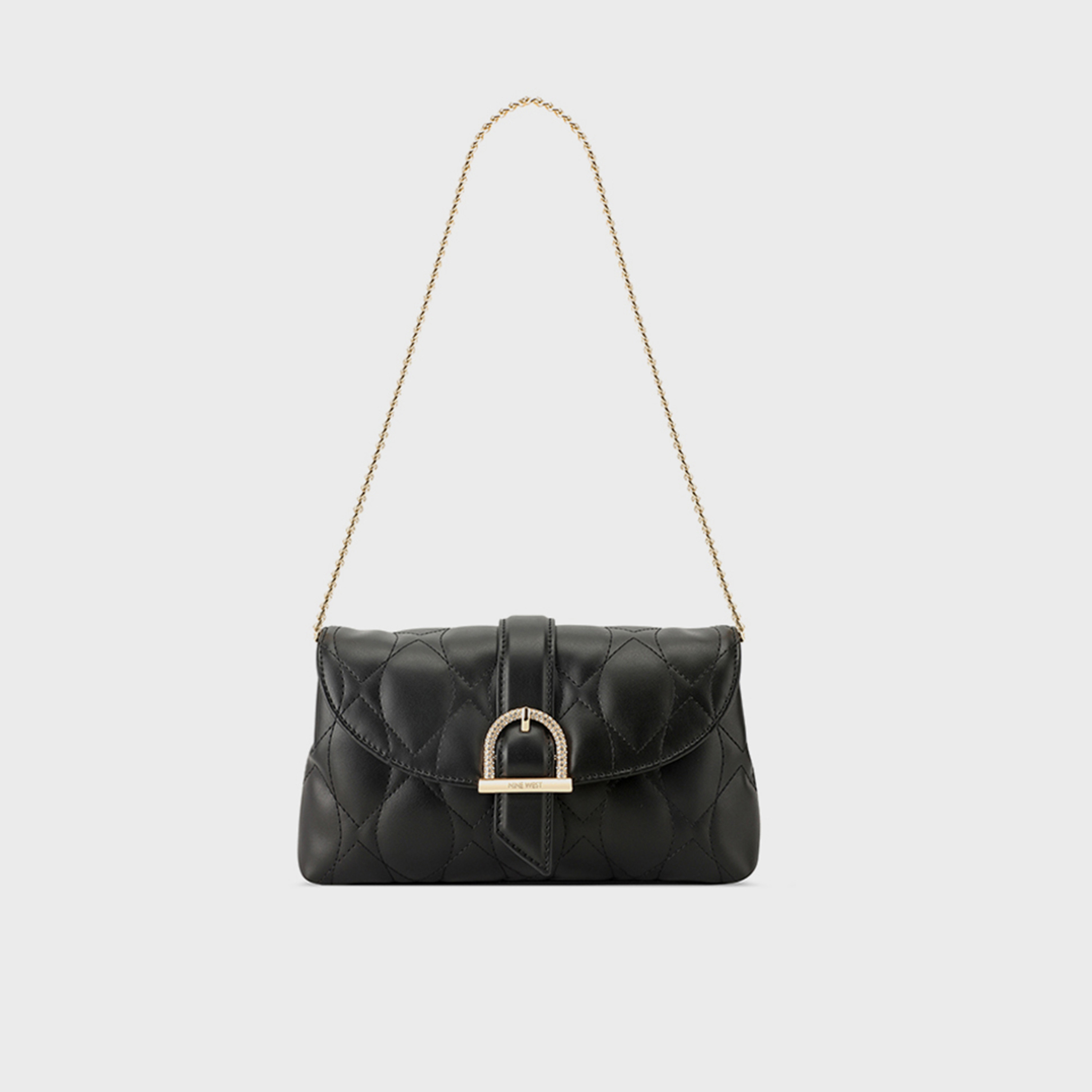 ناين ويست- شنطة كتف مبطنة جراسيلا مع قفل بغطاء وحزام سلسلة-women-bagsandwallets-handbags-image-1