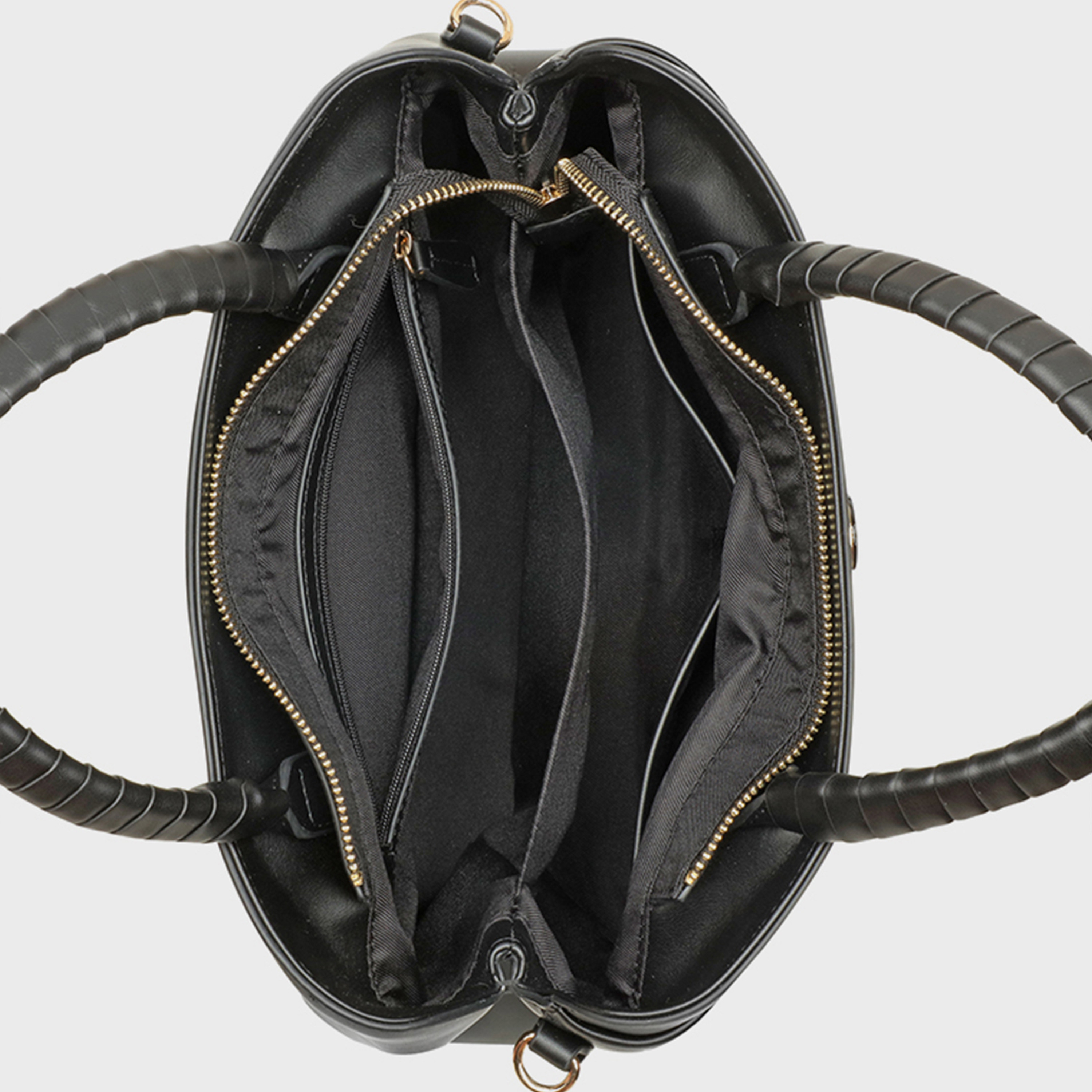 ناين ويست- شنطة ساتشيل إرينا سادة بمقبضين وقفل سحاب وحزام قابل للفصل-women-bagsandwallets-handbags-image-4