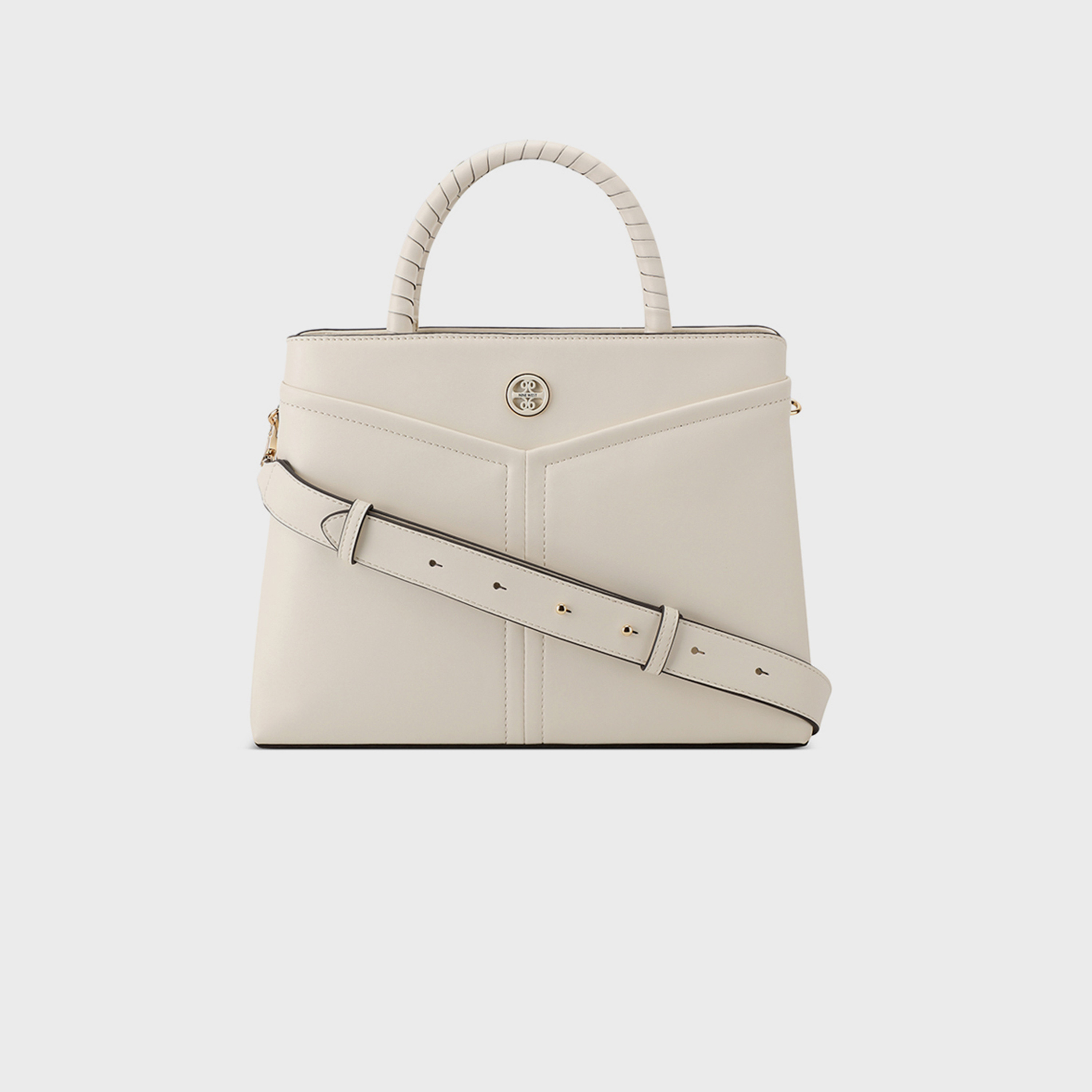 ناين ويست- شنطة ساتشيل إرينا سادة بمقبضين وقفل سحاب وحزام قابل للفصل-women-bagsandwallets-handbags-image-5